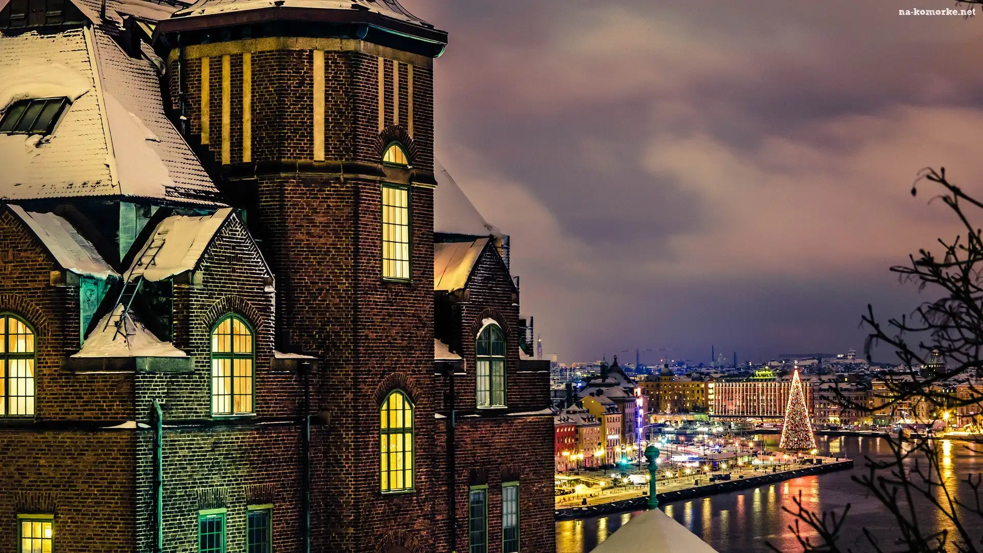 Szwecja, Światła, Stockholm, Wieczór Dom