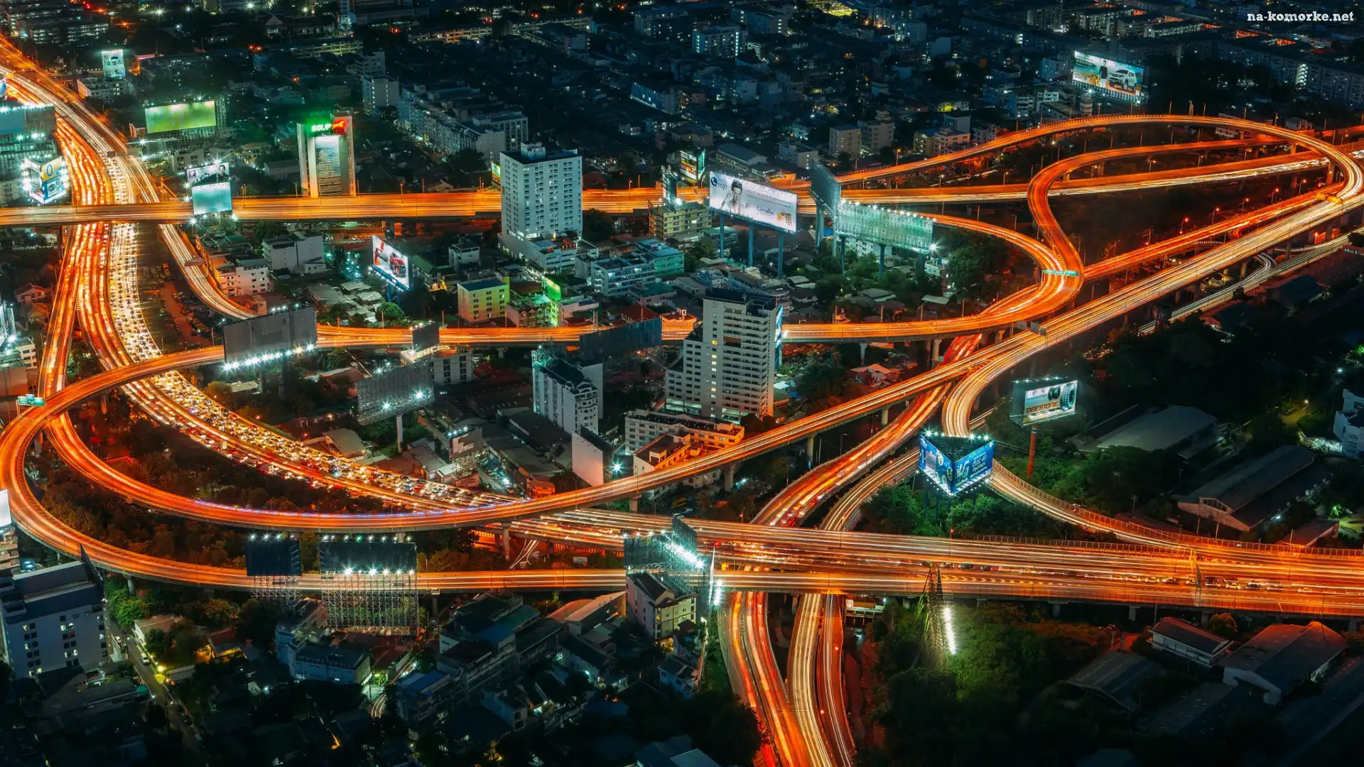 Tajlandia, Miasto, Wieczór, Drogi, Bangkok