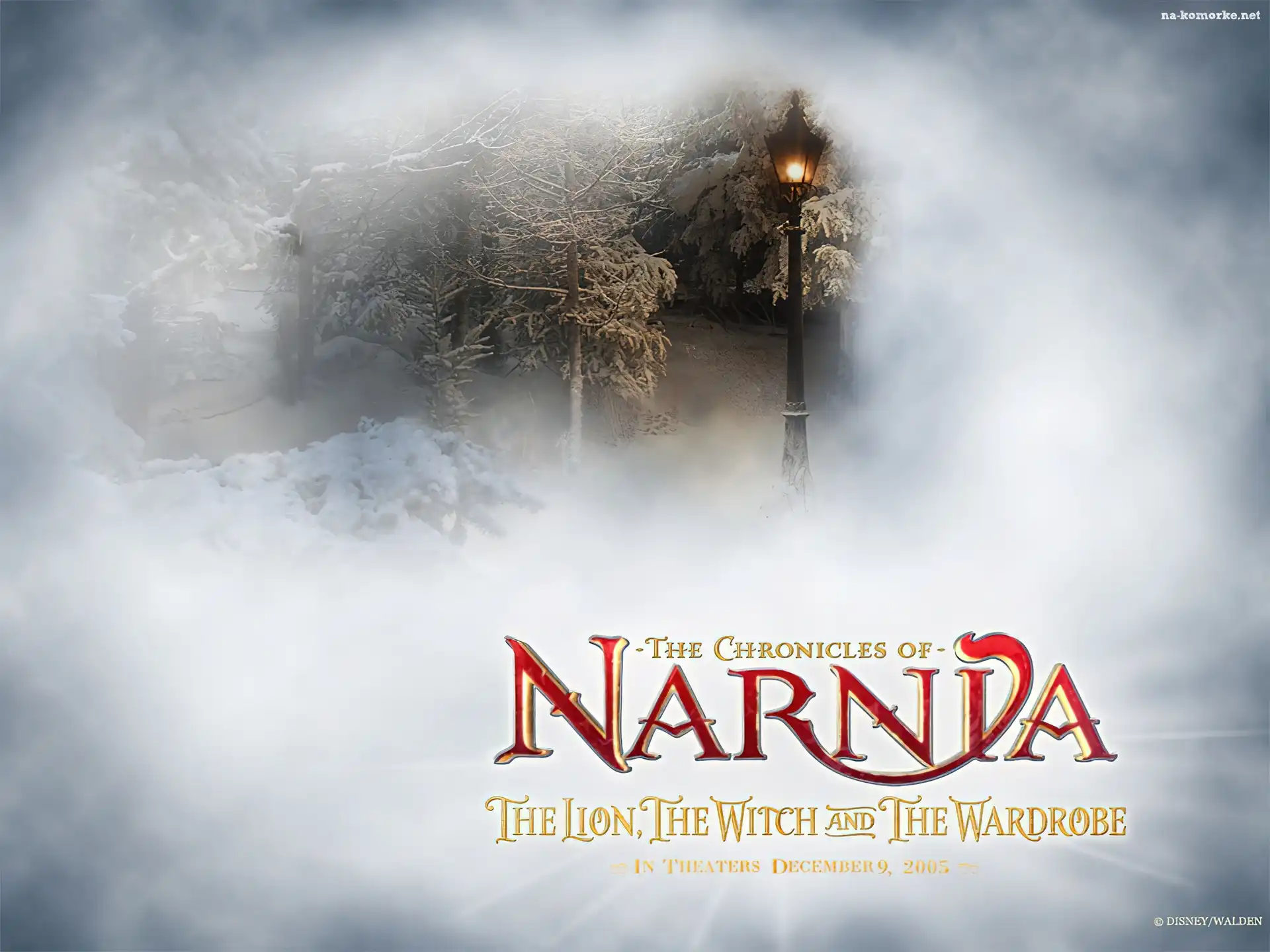 The Chronicles Of Narnia, las, latarnia, zima, napis