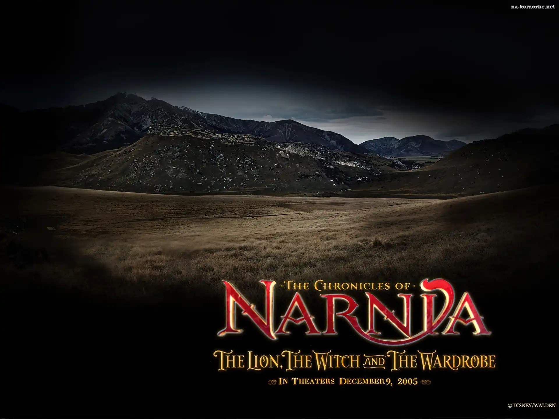 pustkowie, The Chronicles Of Narnia, góry, niebo, napis