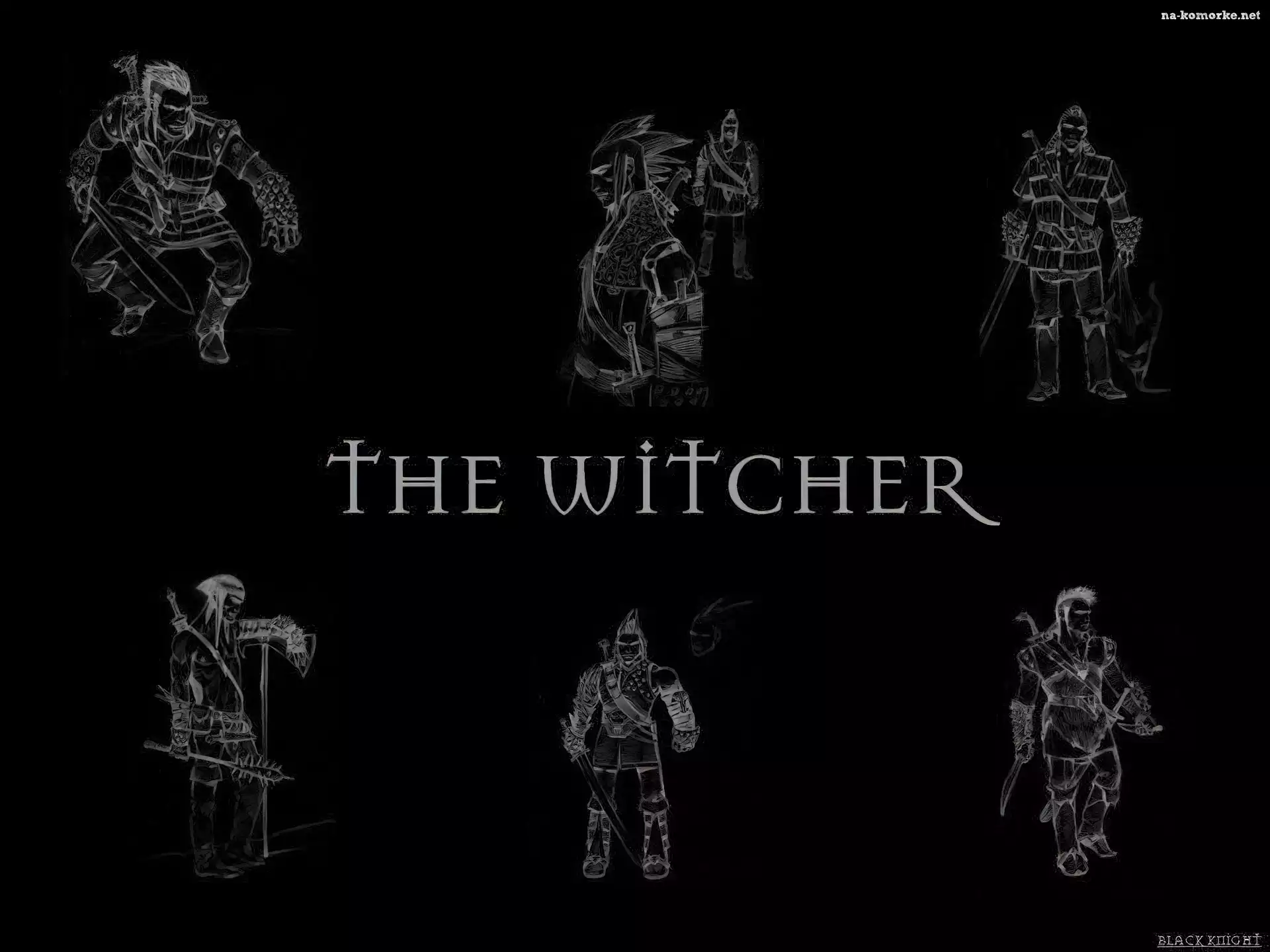 The Witcher, miecz, szkic, wojownik