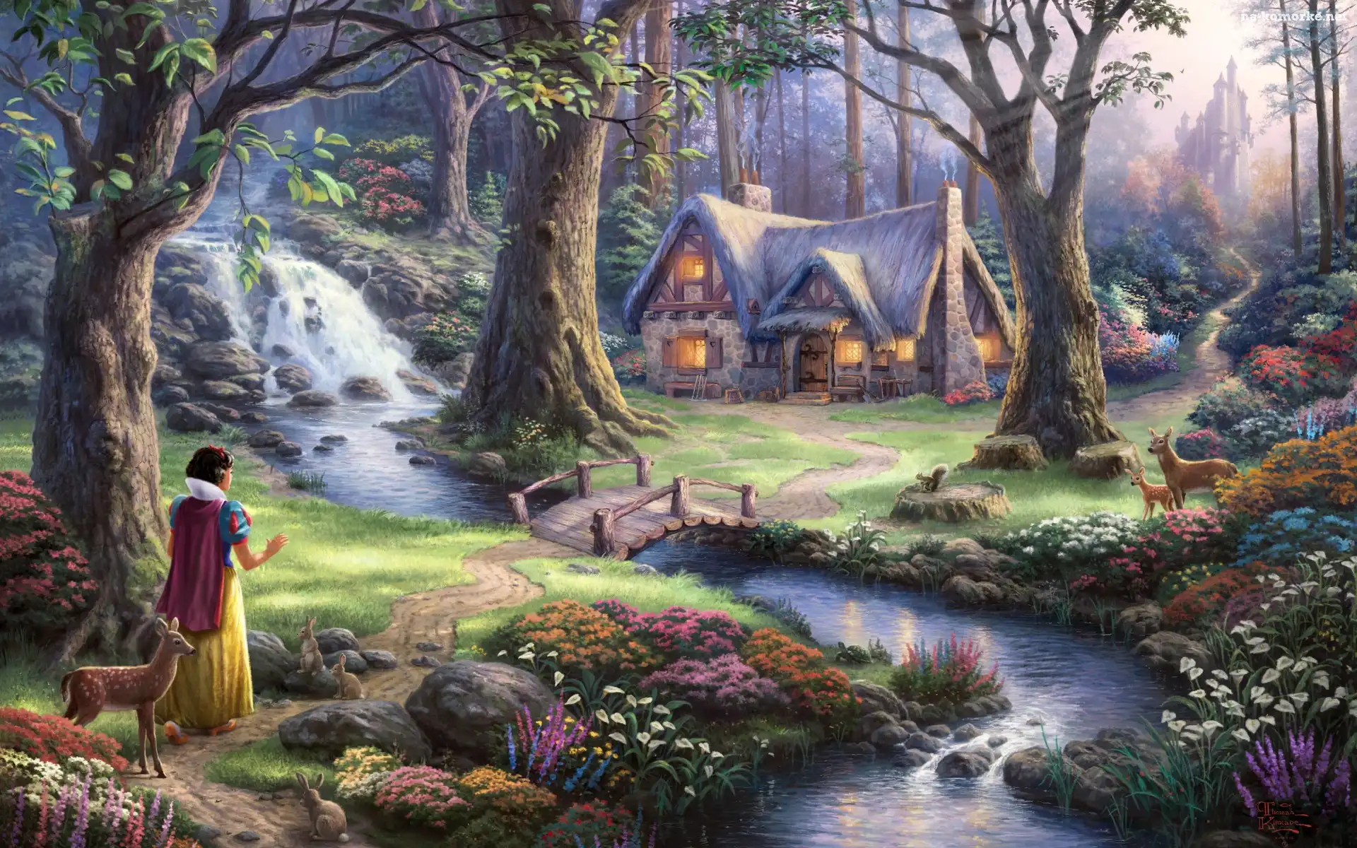 Thomas Kinkade, Snow White and the Seven Dwarfs, Disney, Królewna Śnieżka i siedmiu krasnoludków