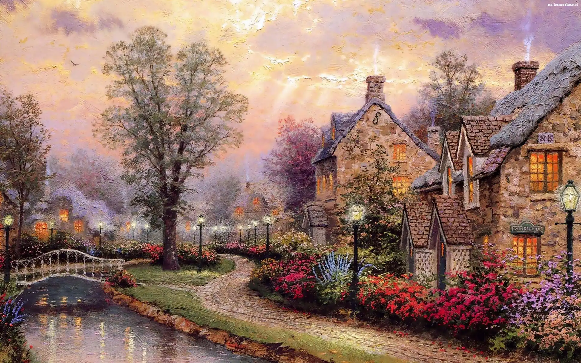 Thomas, Obraz, Kinkade, Miasteczko