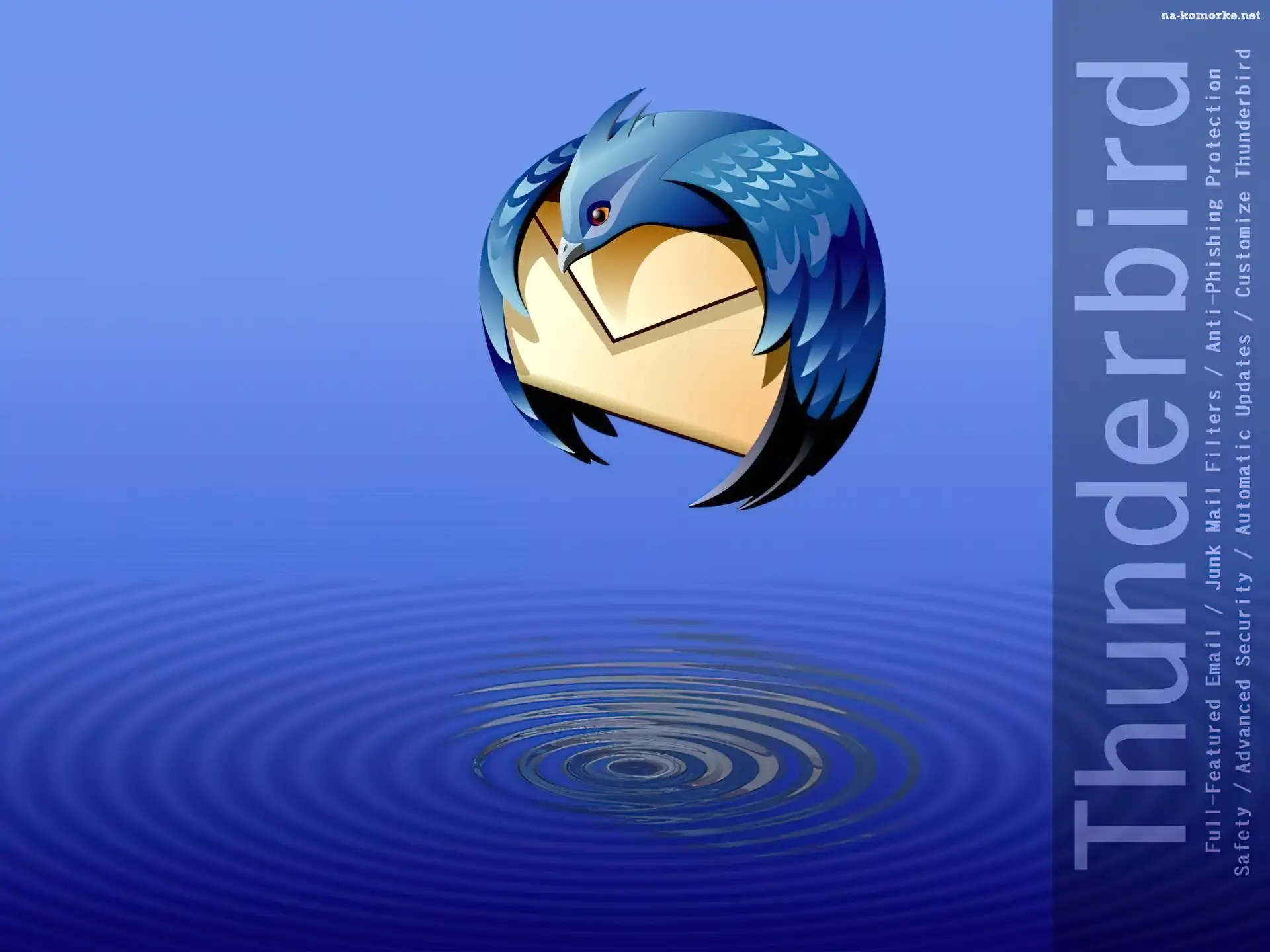 grafika, ptak, Thunderbird, koperta