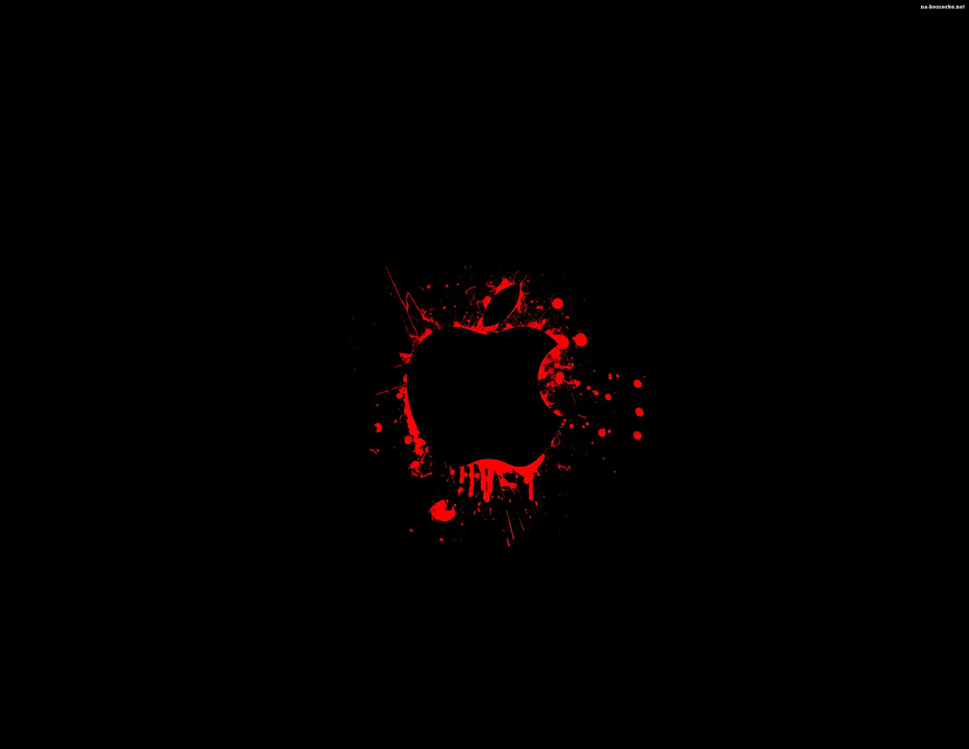 Tło, Czerwone, Logo, Apple, Czarne
