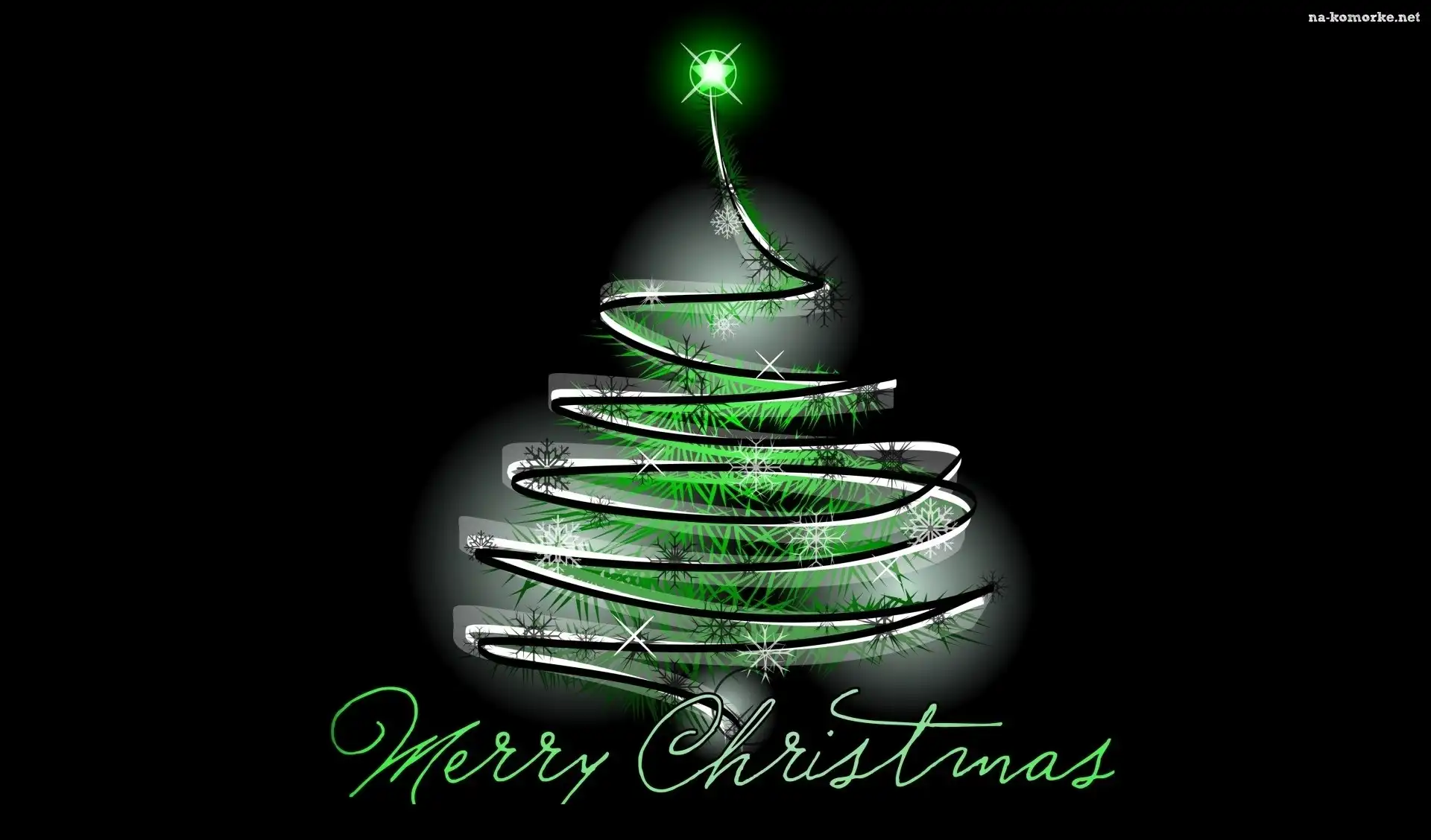 Czarne tło, Boże Narodzenie, Choinka, Napis, Merry Christmas
