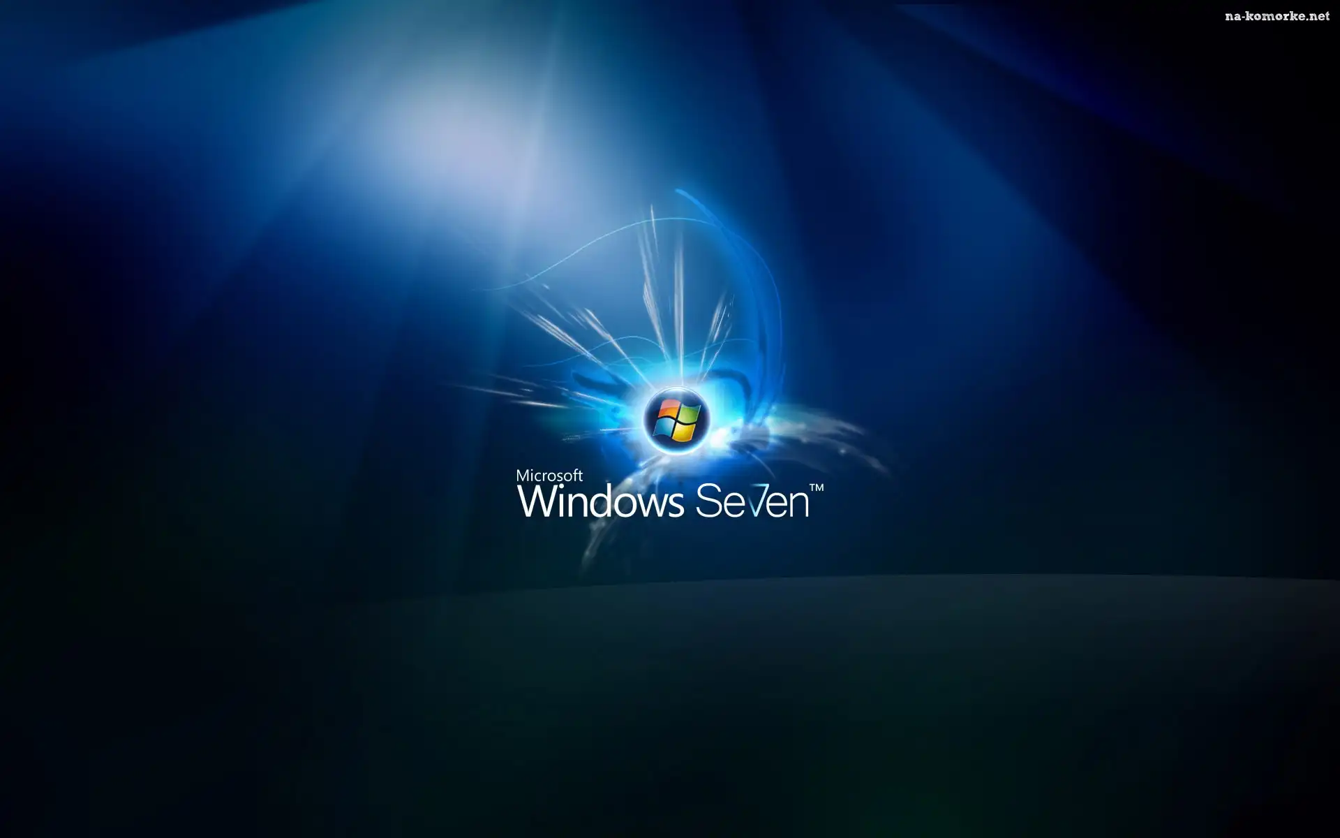 Tło, Windows, Seven, Granatowe, Świetliste