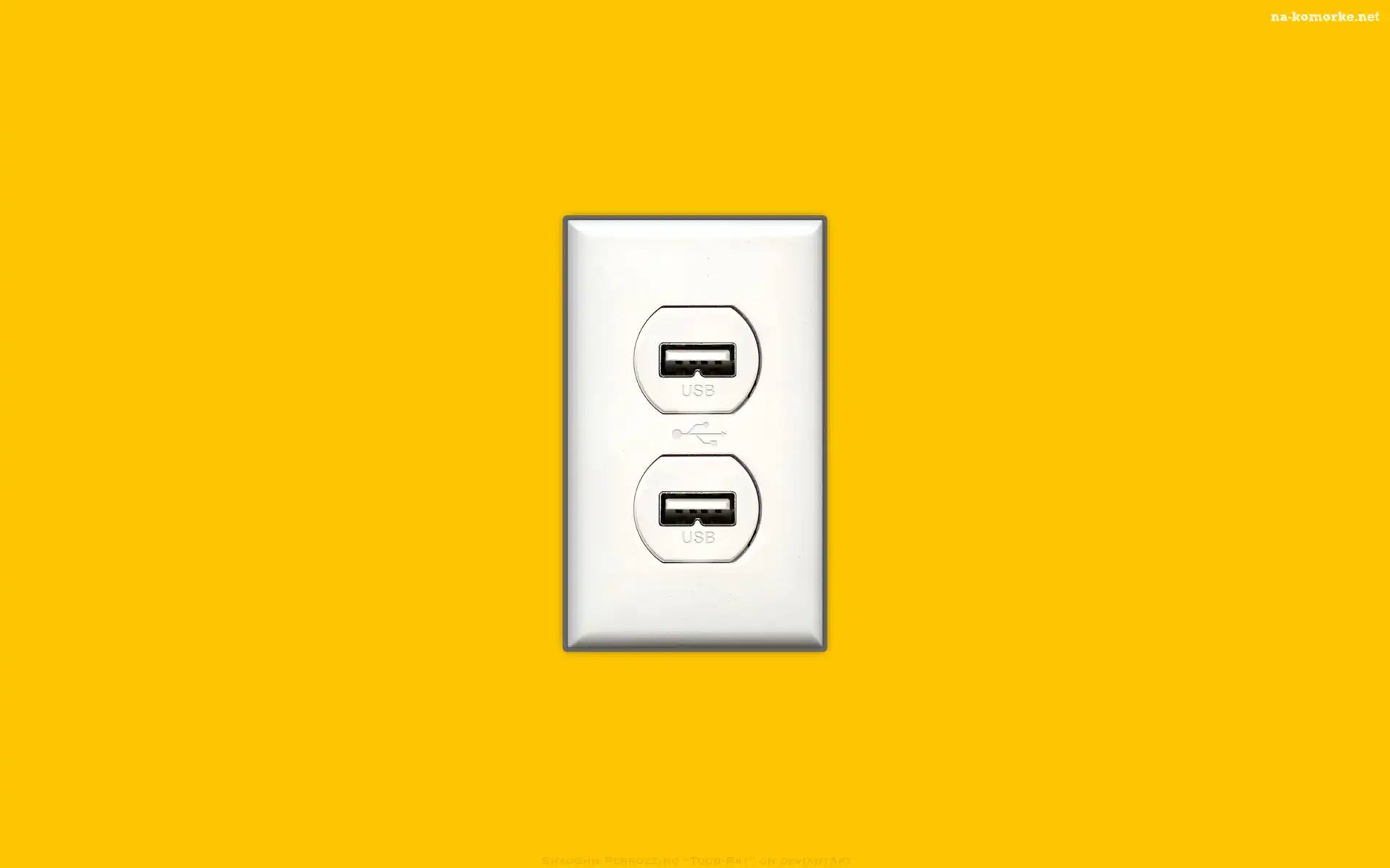Żółte, USB, Tło, Gniazdo