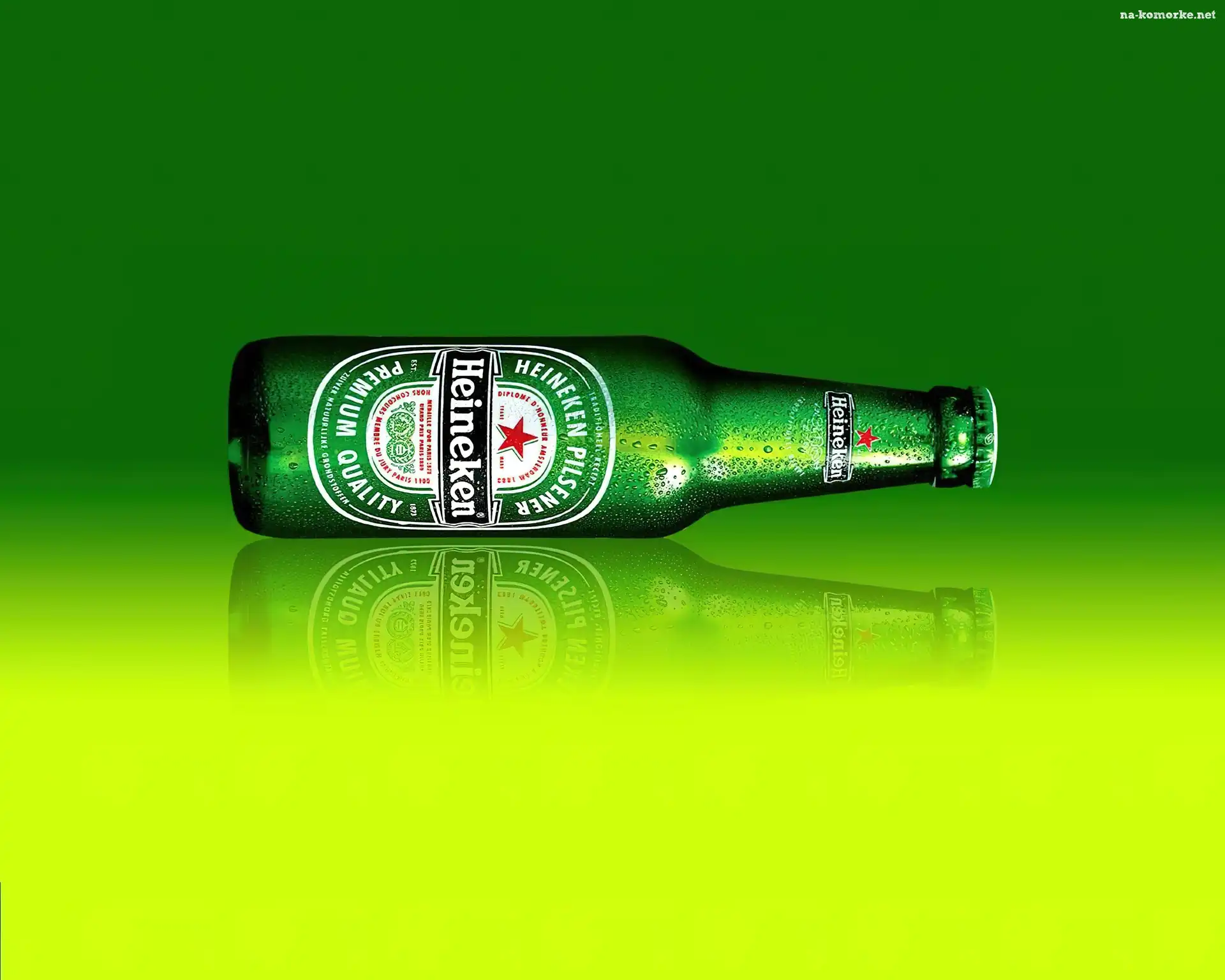 Tło, Butelka, Heineken, Zielono, Żółte