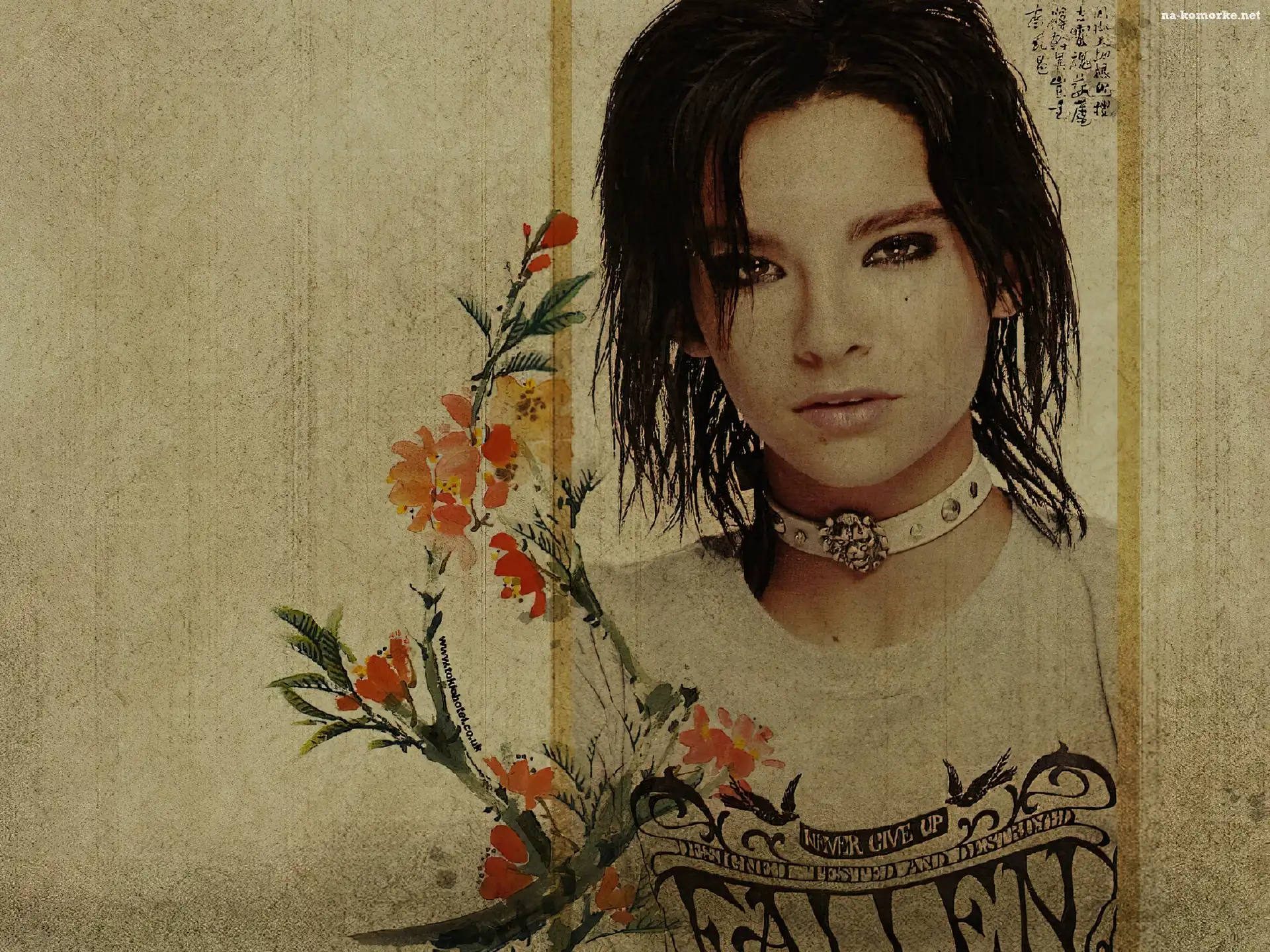 Tokio Hotel, Bill Kaulitz, kwiatek, łańcuszek