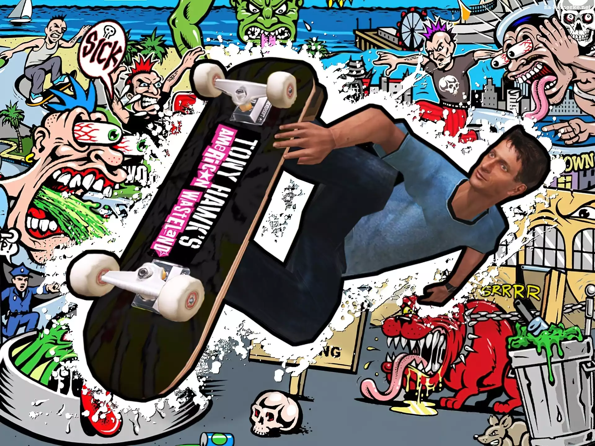 Tony Hawks, rysunek, deskorolka, mężczyzna