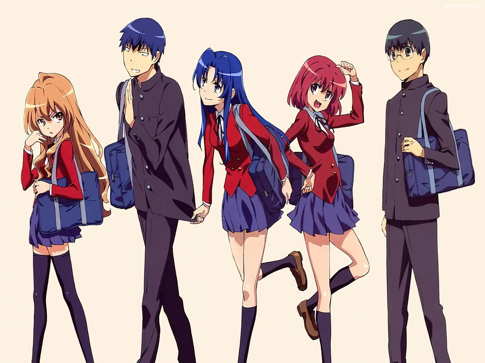 Toradora, szkolne, postacie, mundurki