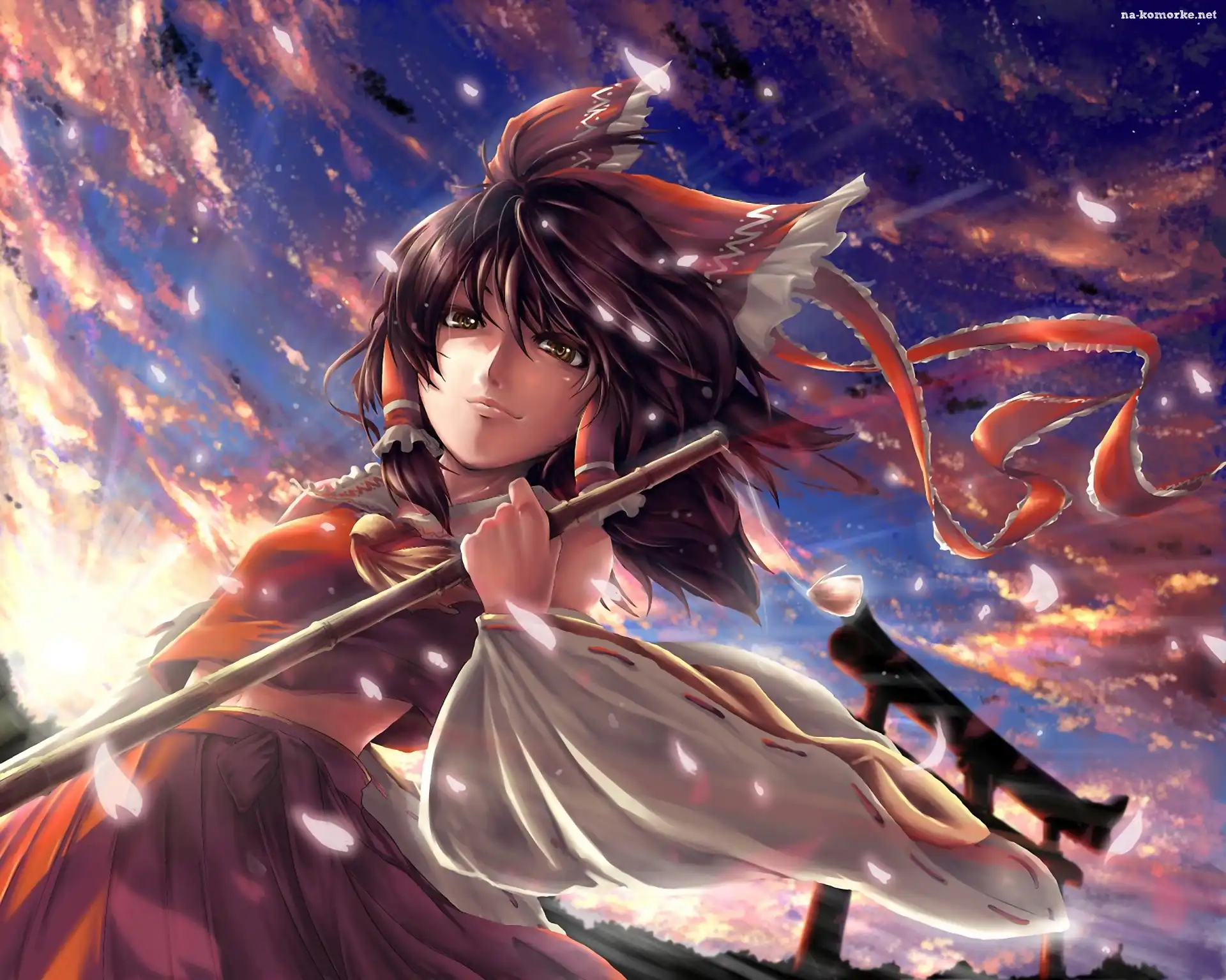 Touhou, Kobieta, Płatki, Kwiatów, Katana