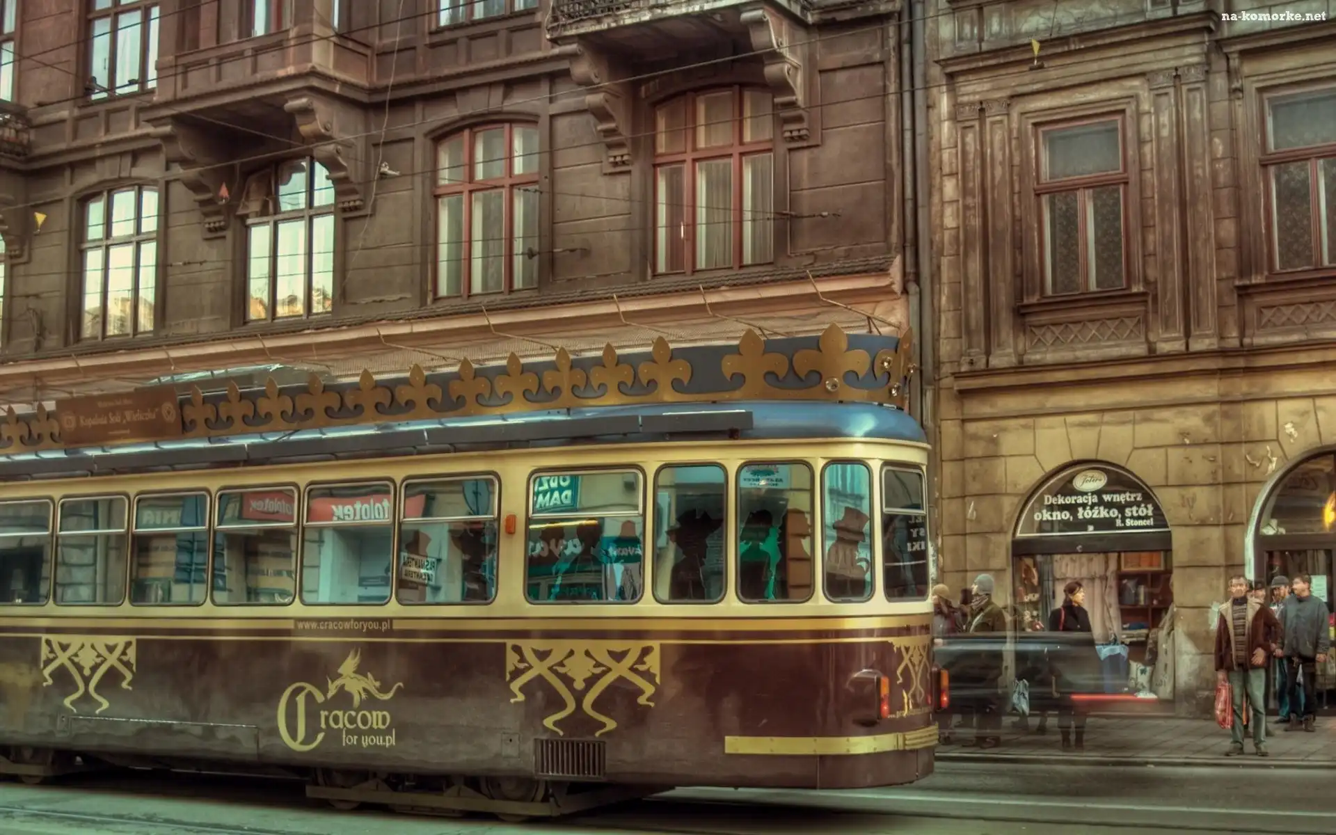Tramwaj, Ludzie, Ulica, Budynki