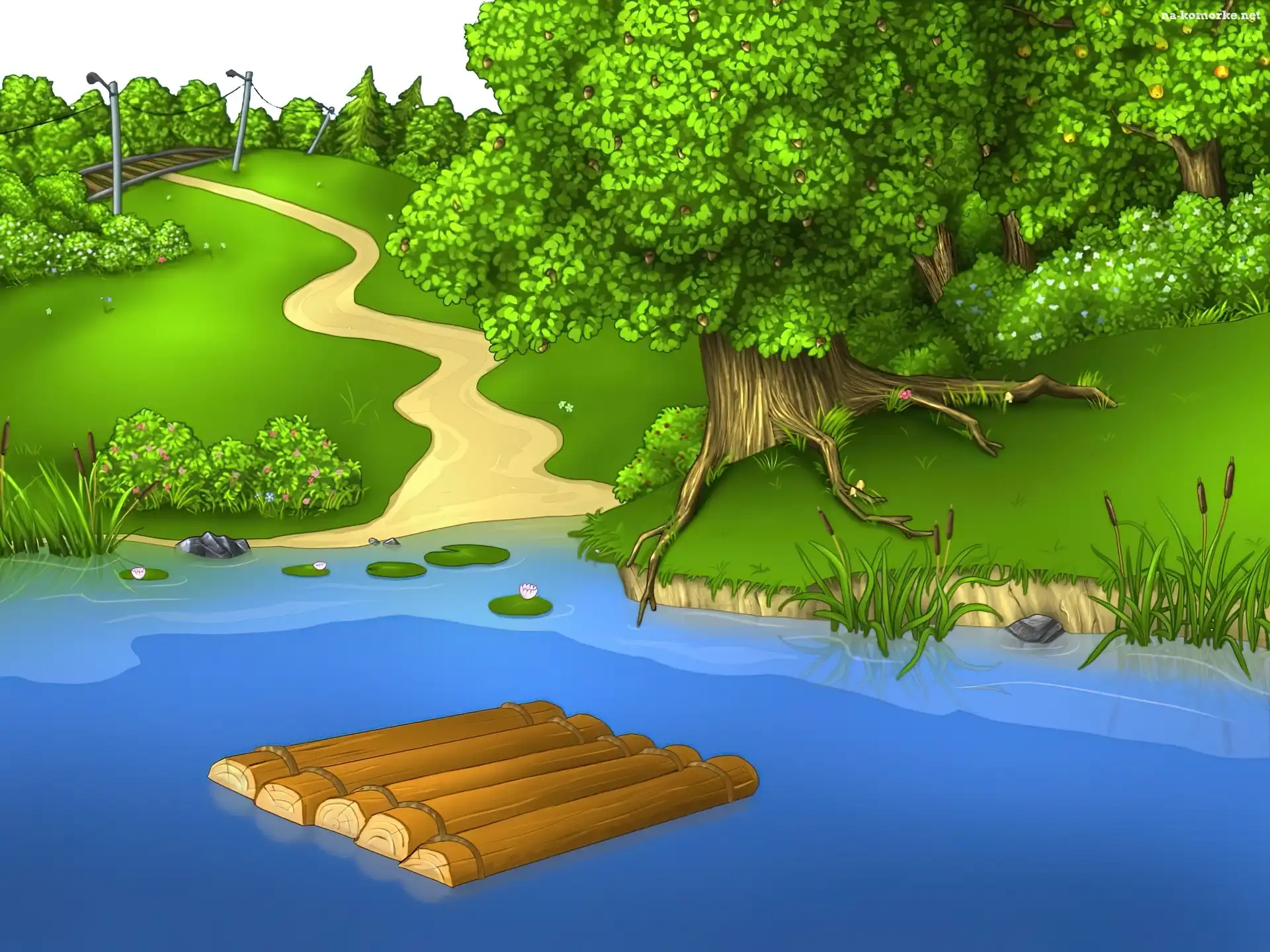 Jezioro, Tratwa, Park