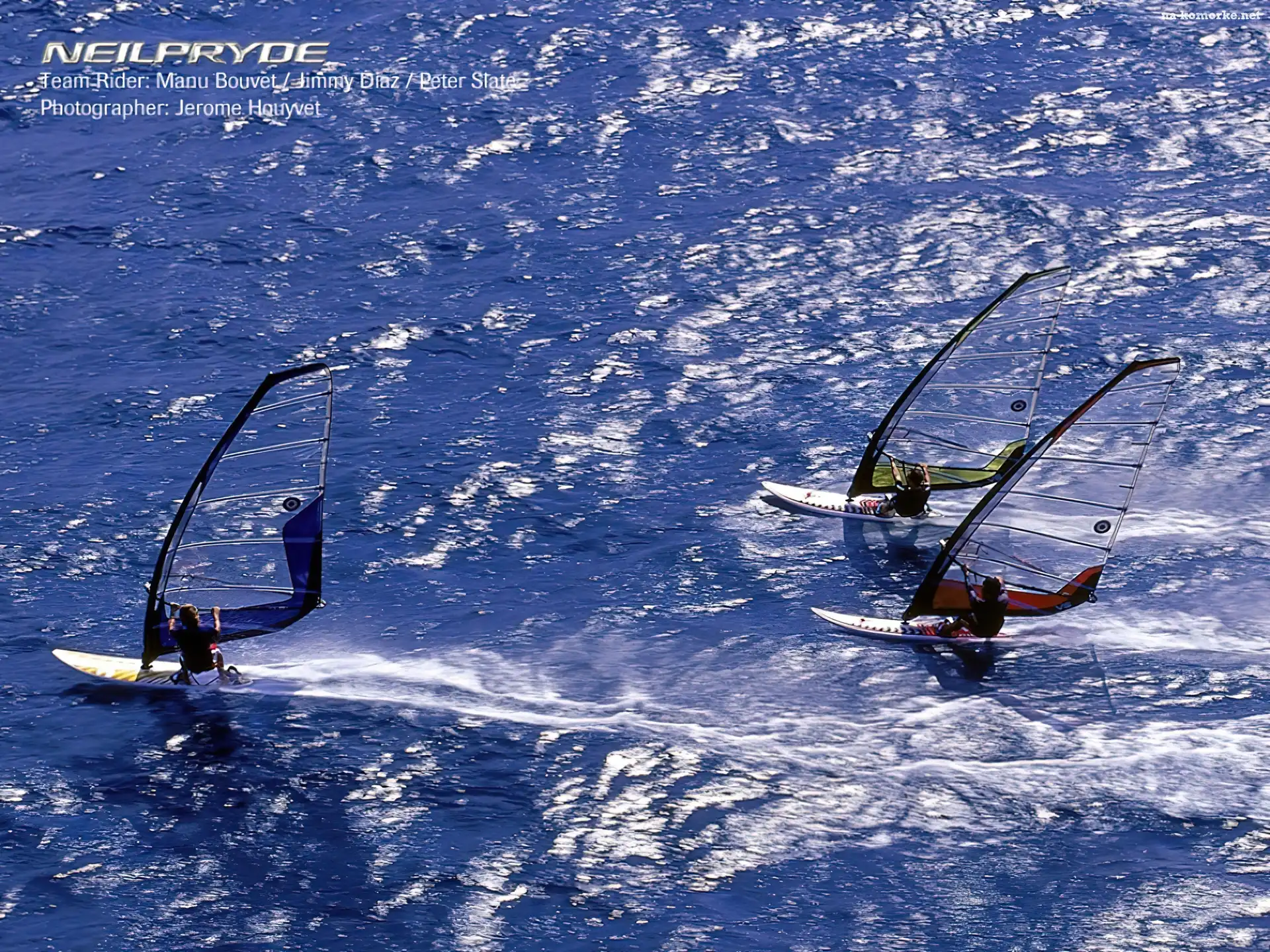 trzy deski, Windsurfing, deska, żagiel , morze