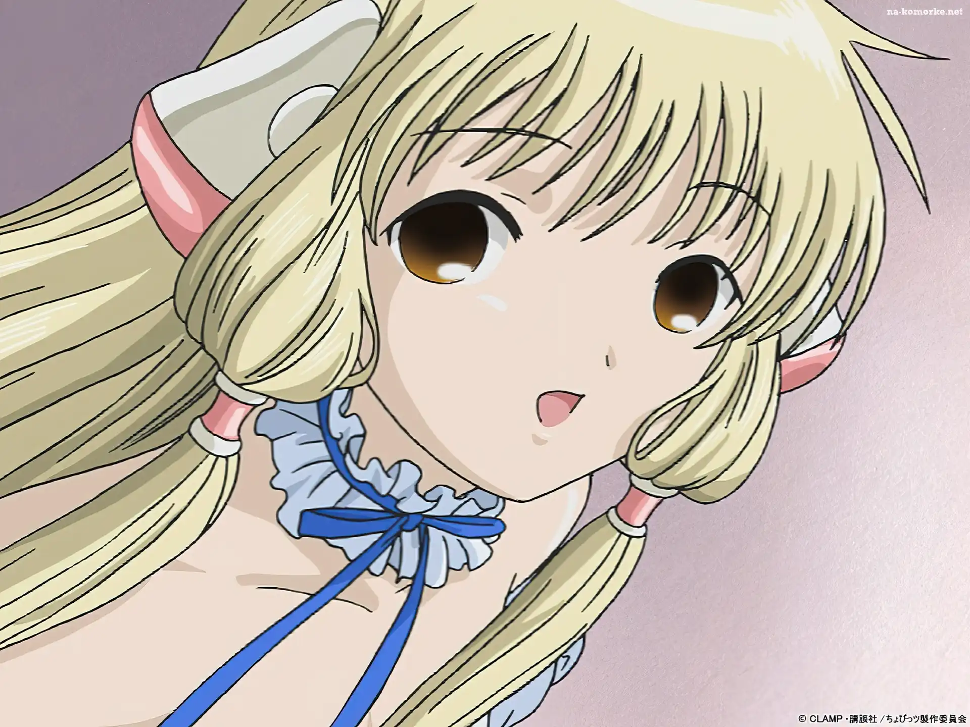 twarz, Chobits, wstążka, dziewczyna, oczy
