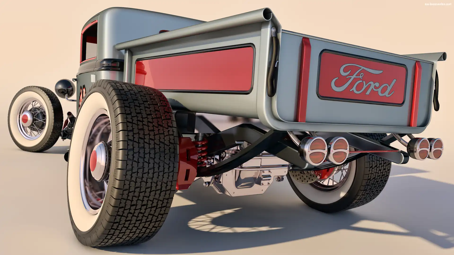Zabytkowy, Tył, Ford Model A Pickup Rod, 1930