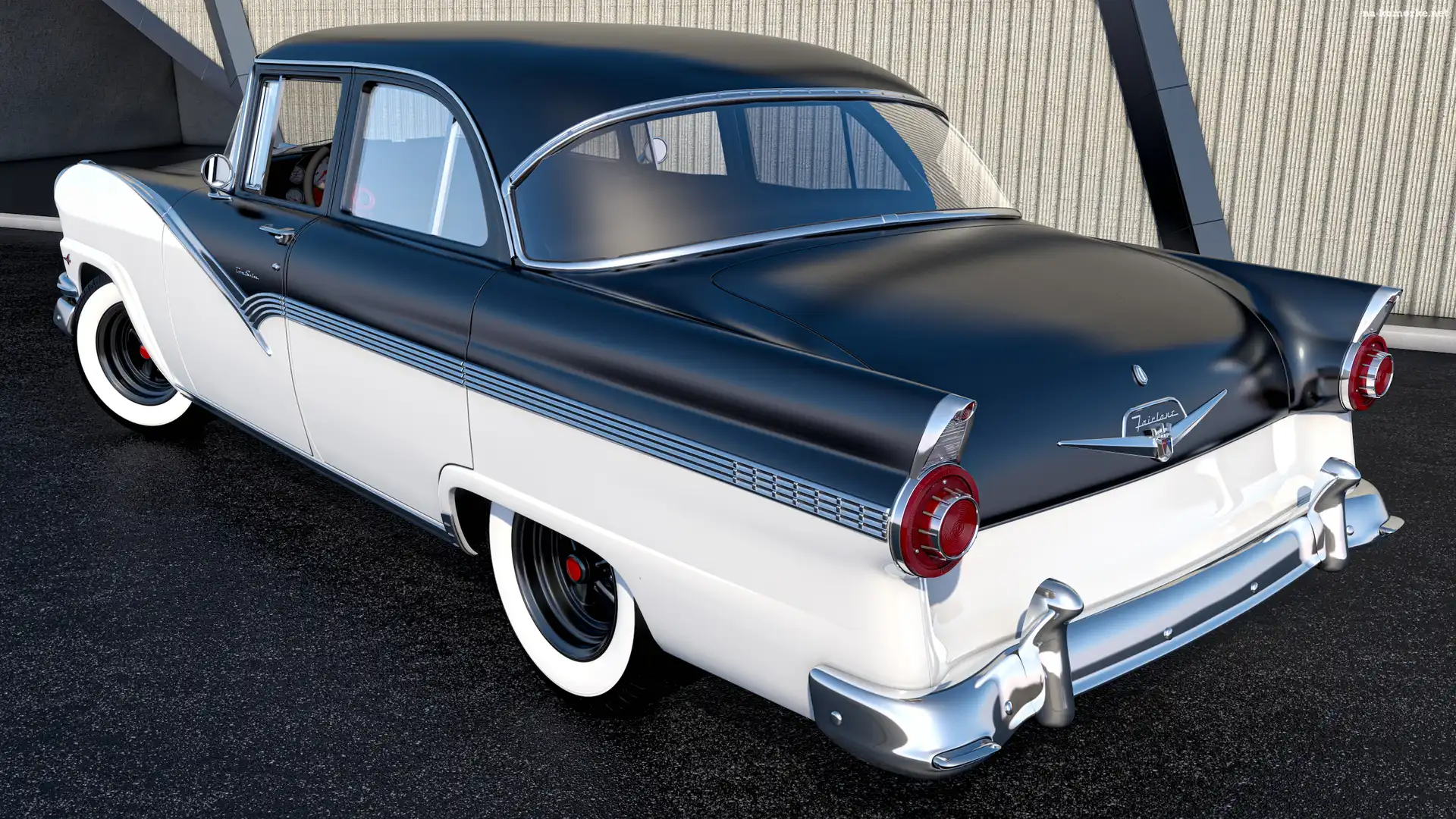 Zabytkowy, Tył, Ford Fairlane Town Sedan, 1956