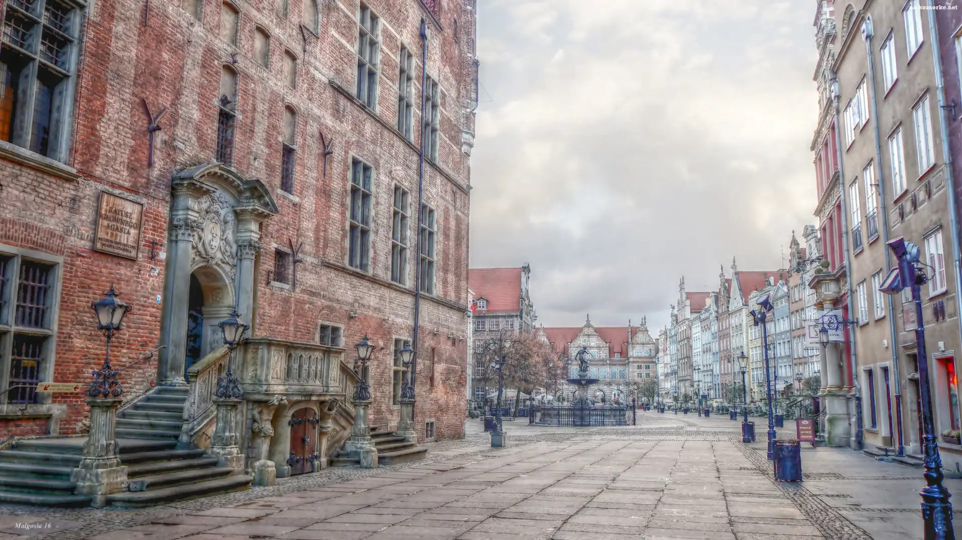Ulica, Ratusz, Gdańsk, HDR, Budynek, Kamienice