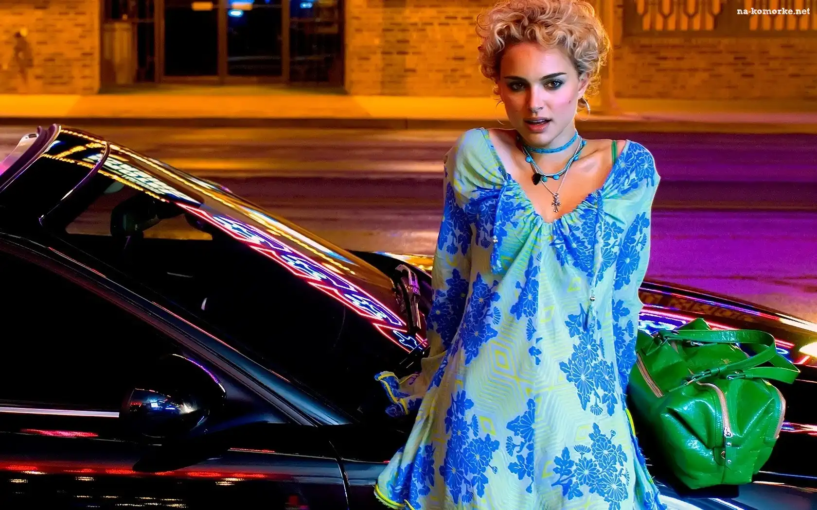 Urocza, Sukienka, Natalie Portman, Niebieska