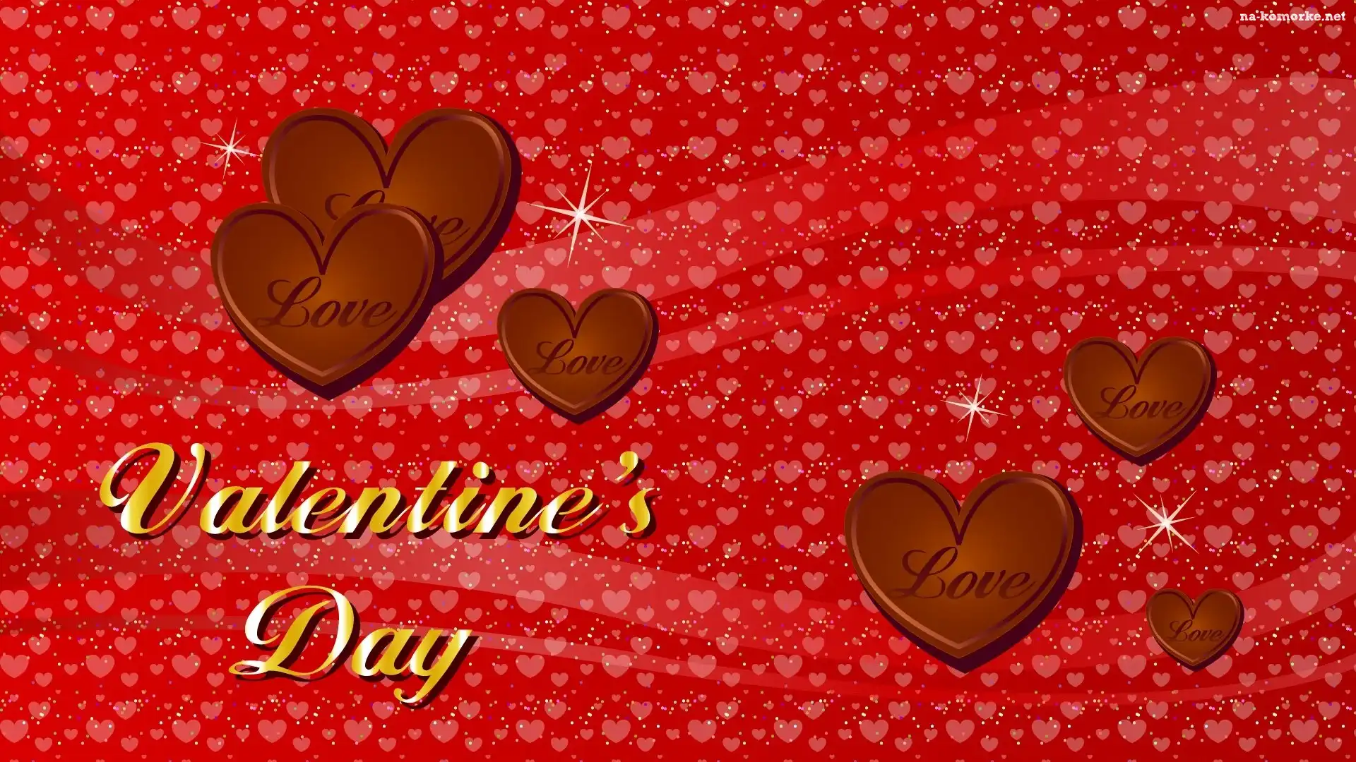 Valientines Day, Walentynki, Czekoladowe, Serca, Napis
