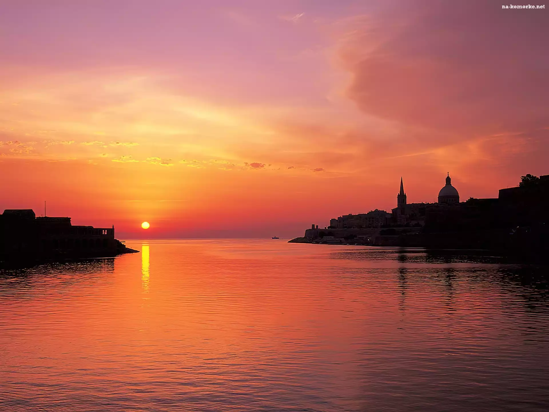 Valletta, Słońca, Malta, Zachód