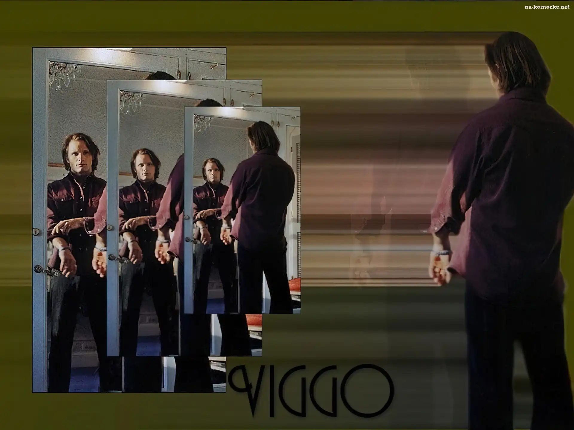 Viggo Mortensen, drzwi, lustro