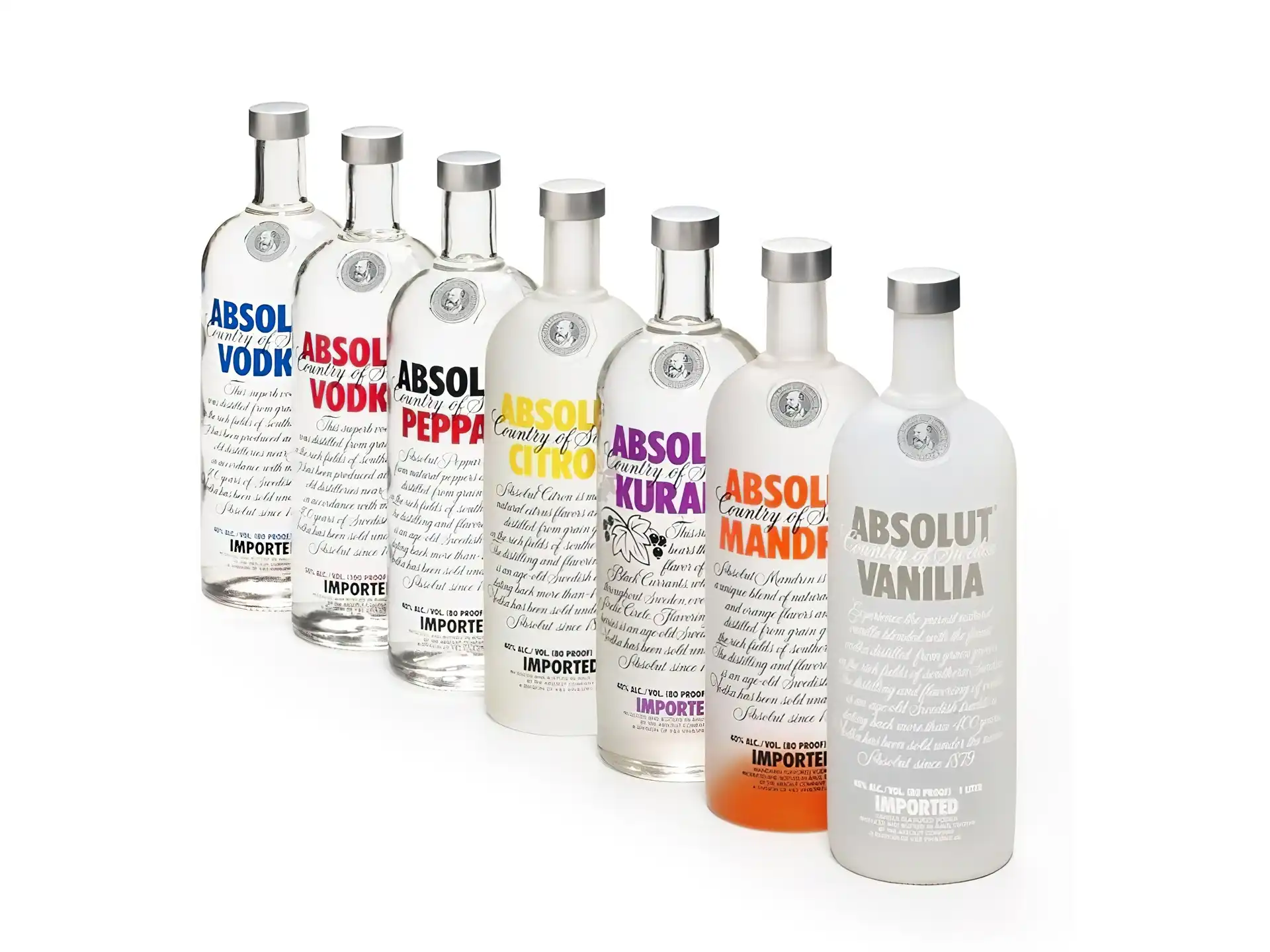 Vodka, kolorowe napisy, absolut