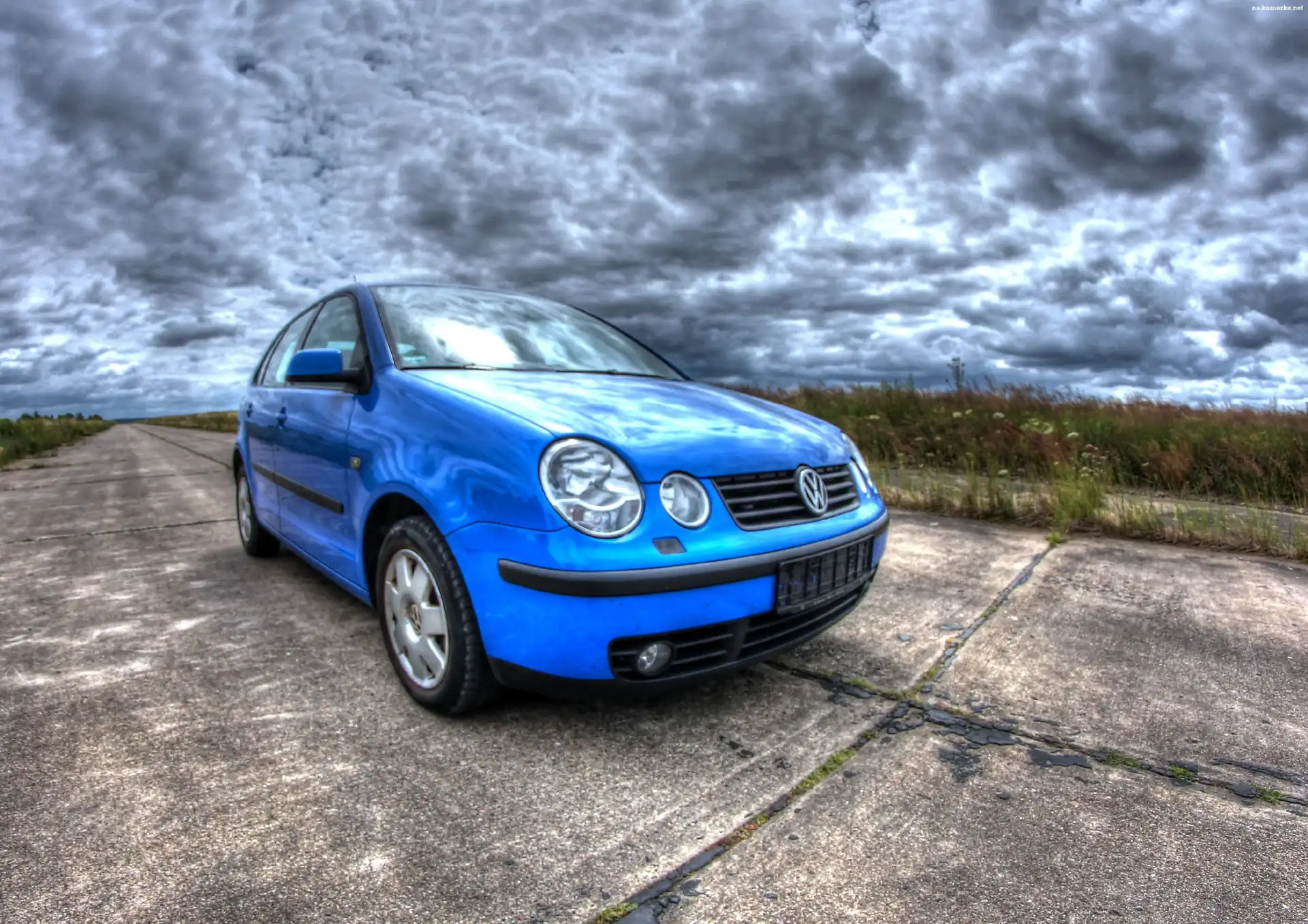 Niebieski, Volkswagen, Polo na Komórkę
