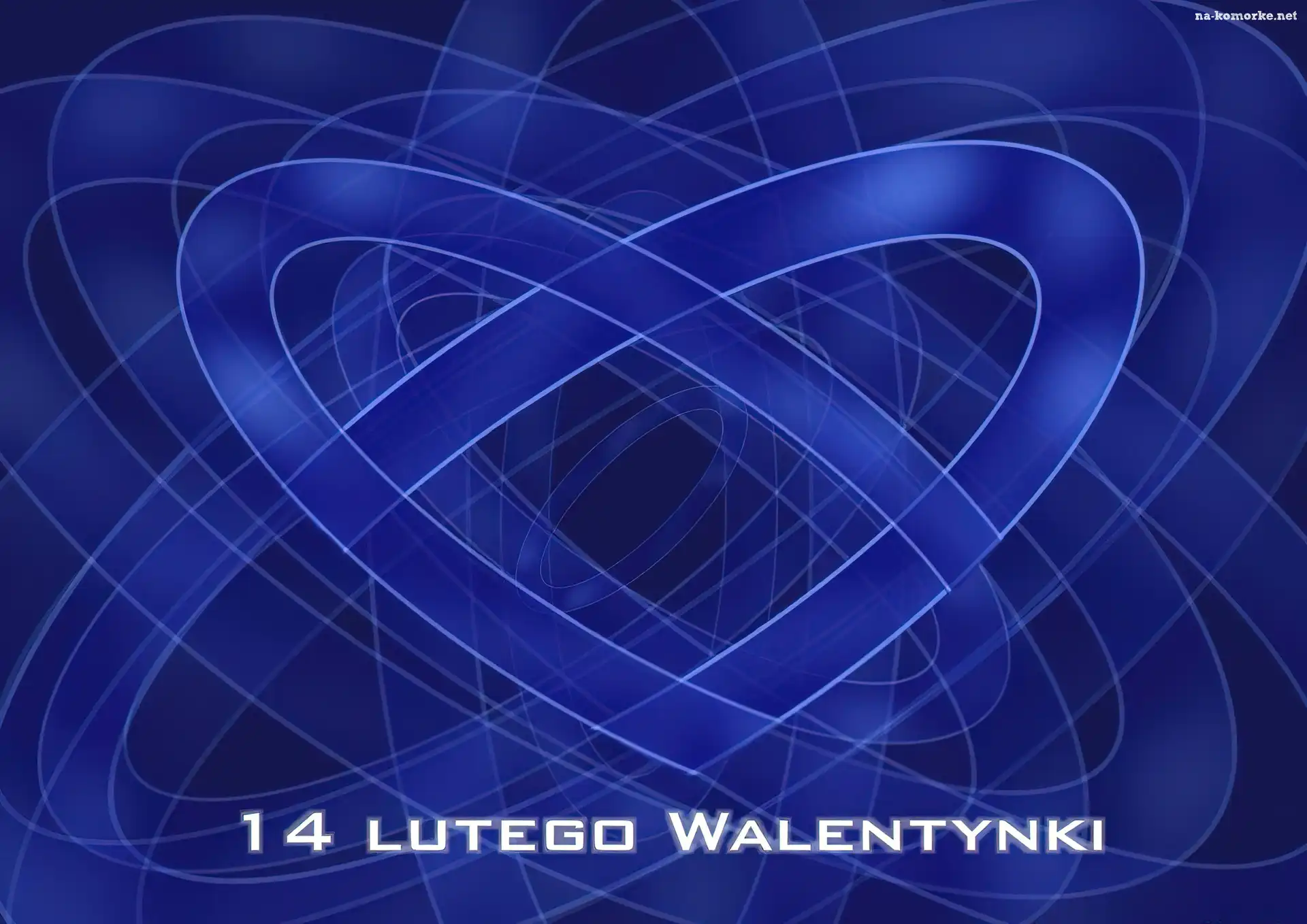 Walentynki, Niebieskie, Spiralne, Serca, Napis