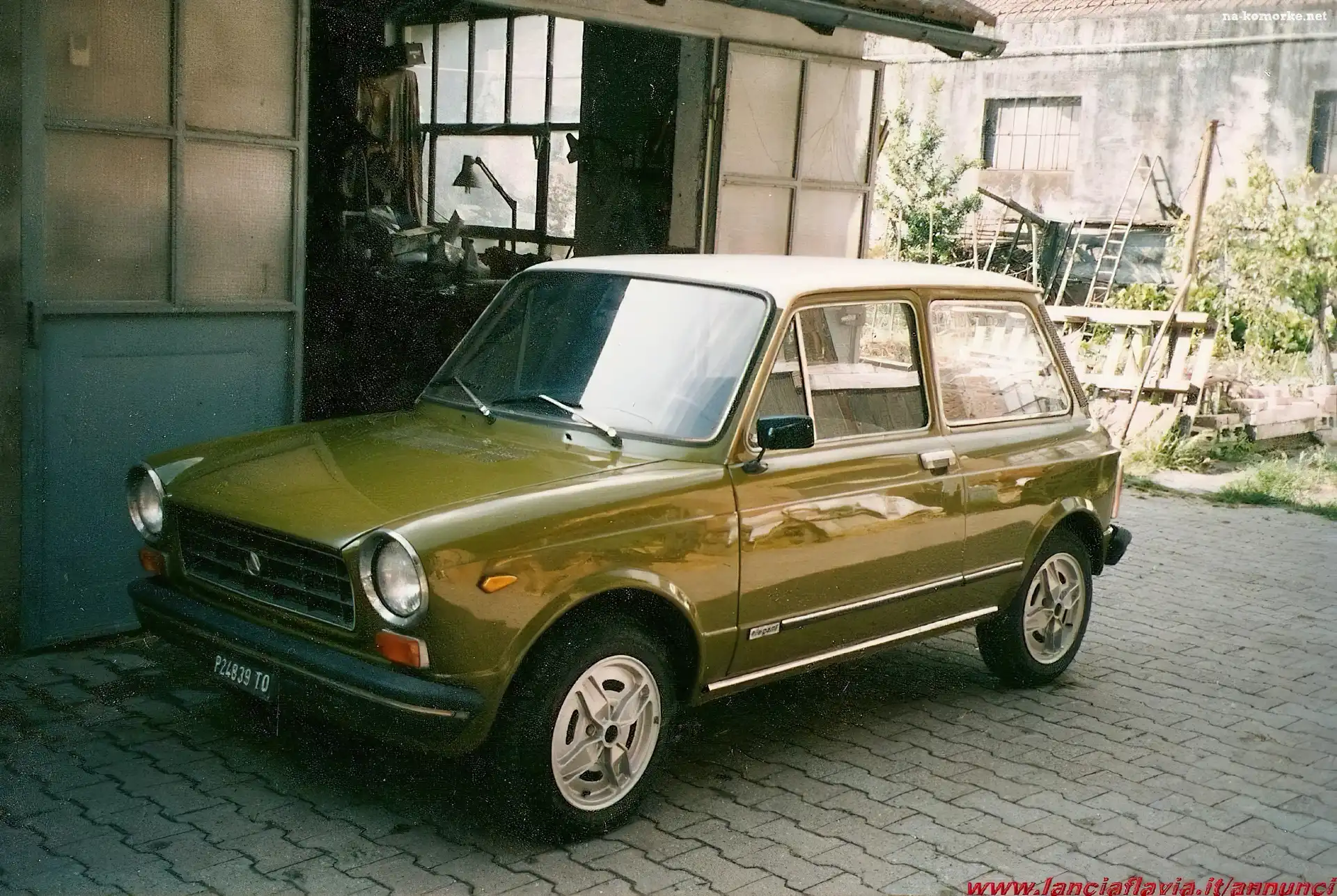 Warsztat, Zielony, Autobianchi A112, Biały, Dach