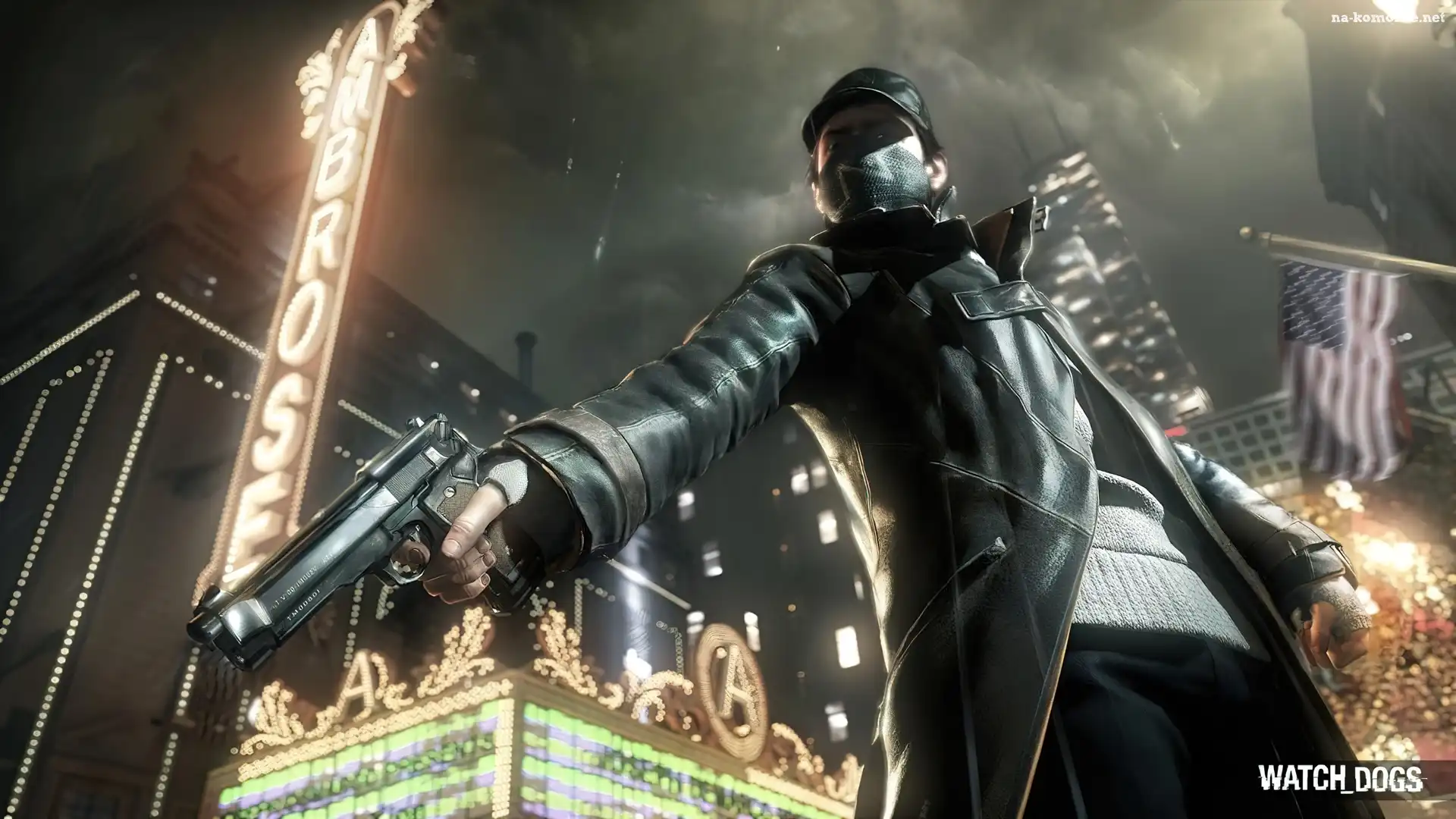Watch Dogs, Miasto, Mężczyzna, Pistolet