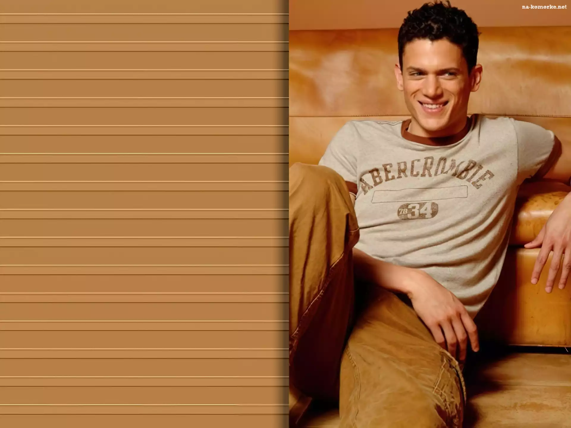 Wentworth Miller, brÄ…zowe spodnie