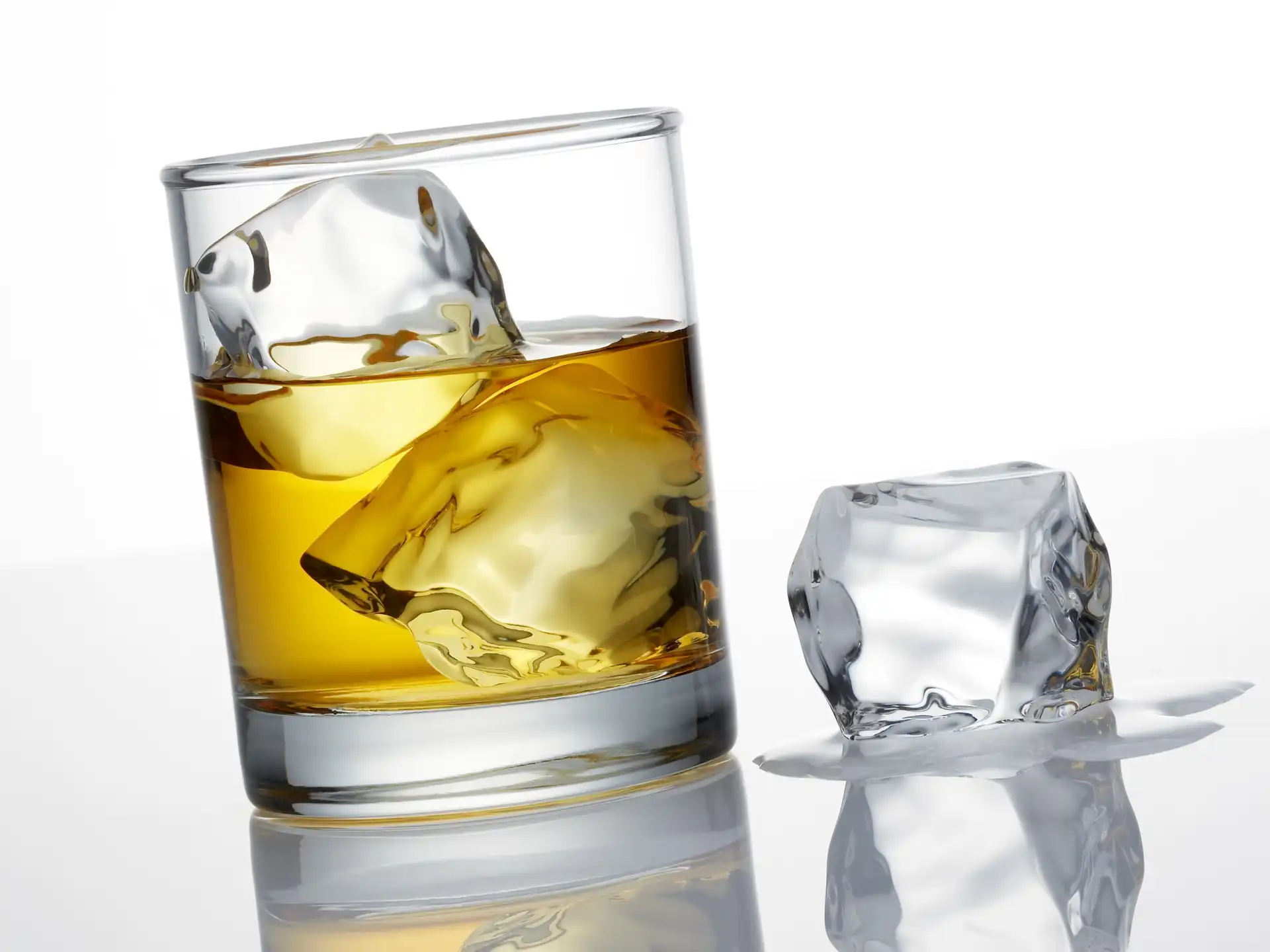 Whisky, Lodu, Szklanka, Kostki