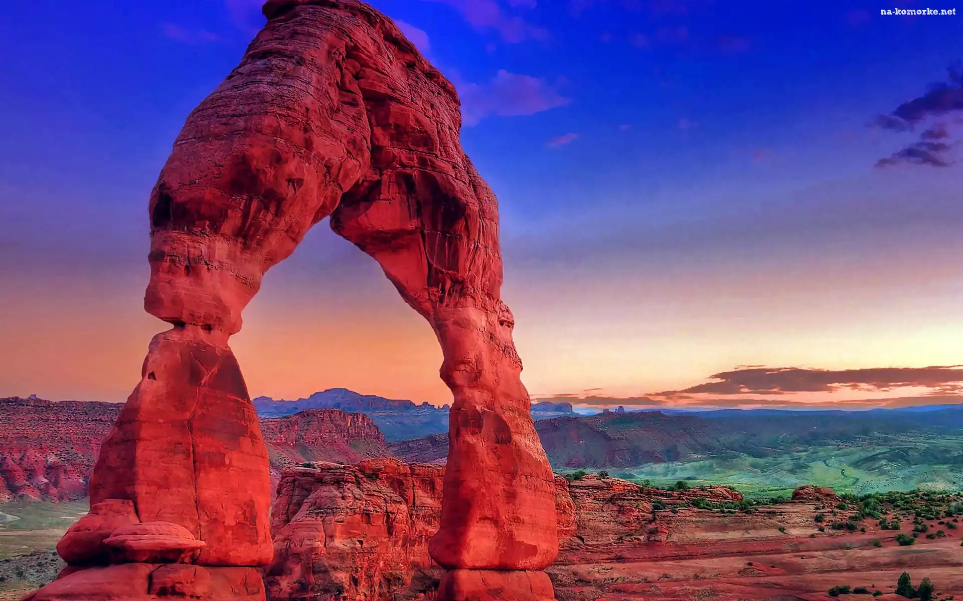 Narodowy, Światło, Arches, Utah, Park, Skały, Kanion, Przebijające