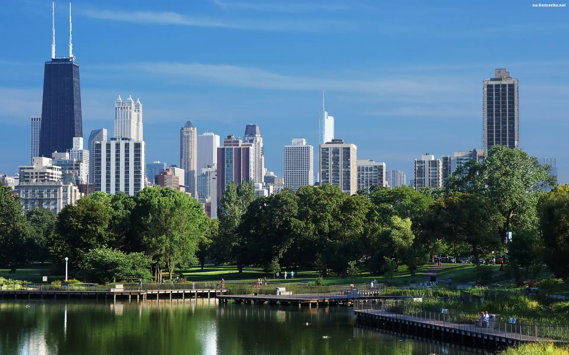 Wieżowce, Miasta, Chicago, Panorama