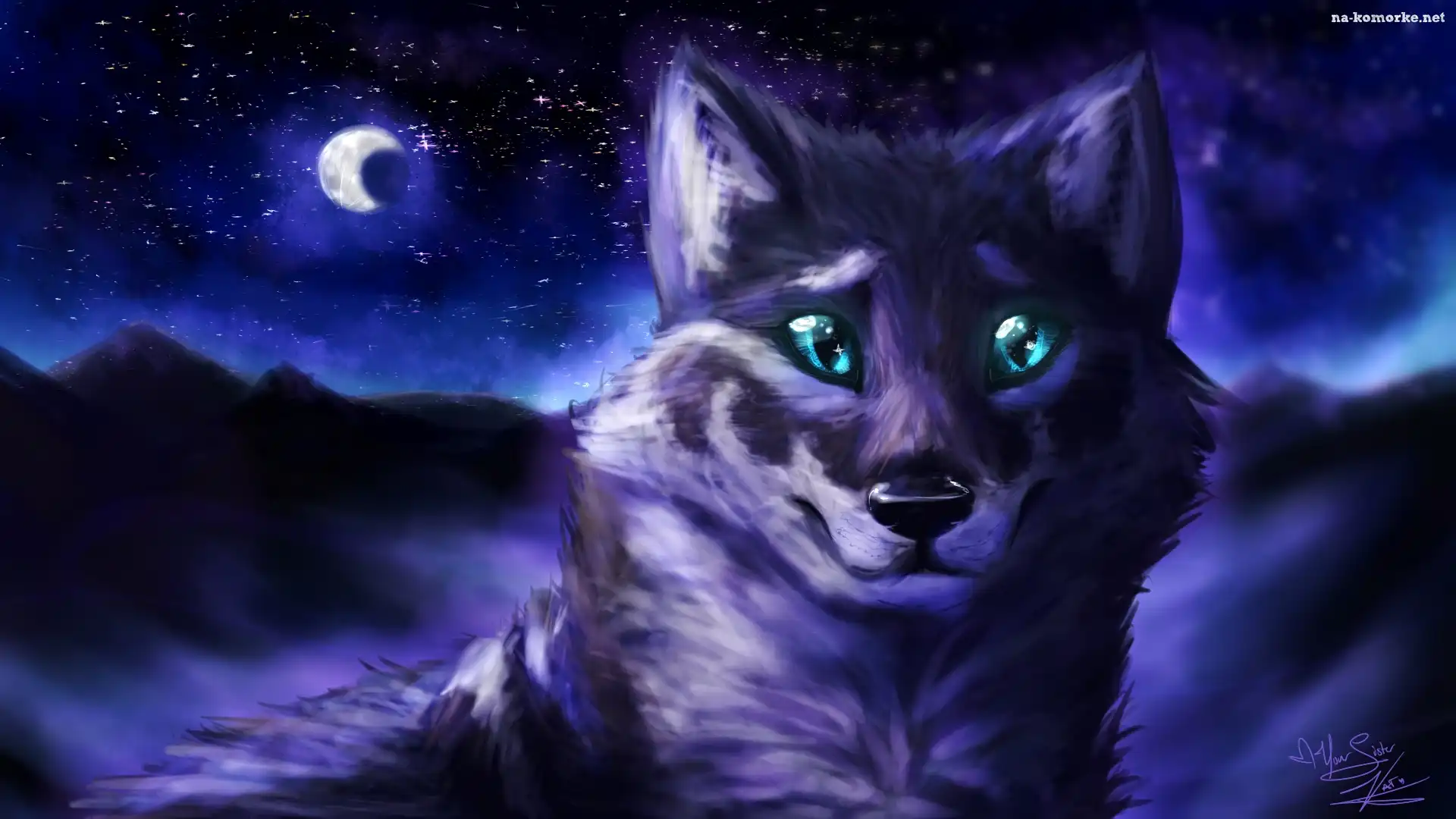 Wilk, Noc, Digital Art