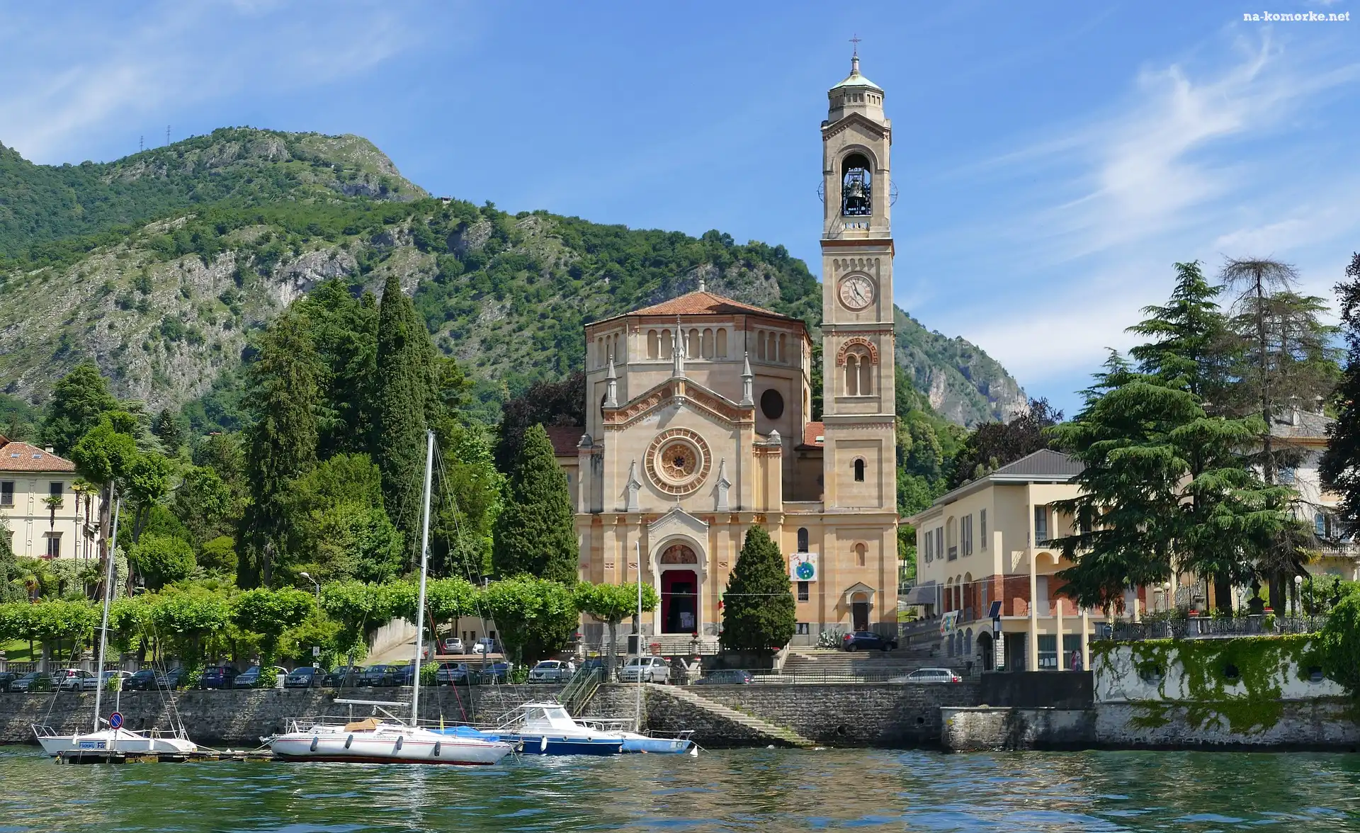 Włochy, Kościół, Church of San Lorenzo, Tremezzo, Prowincja Como, Jezioro Como, Góra Crocione