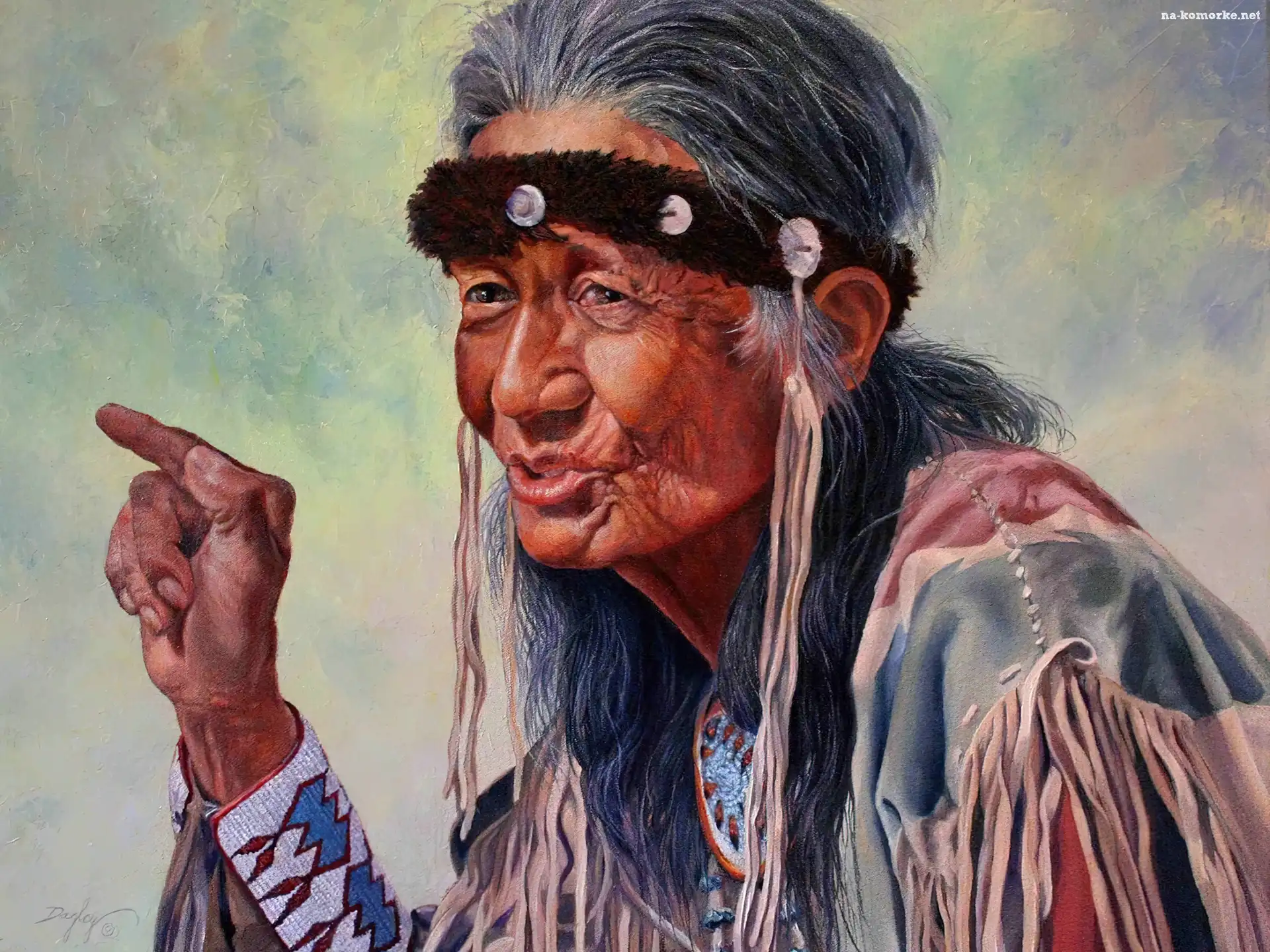 Włosy, Stary, Indianin, Długie, Siwe