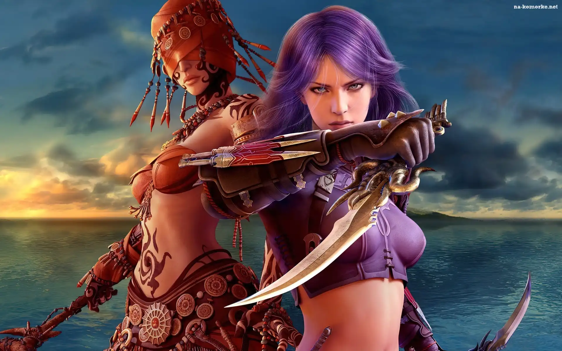 Kobiety, Guild Wars, Morze, Wojowniczki, Sztylet