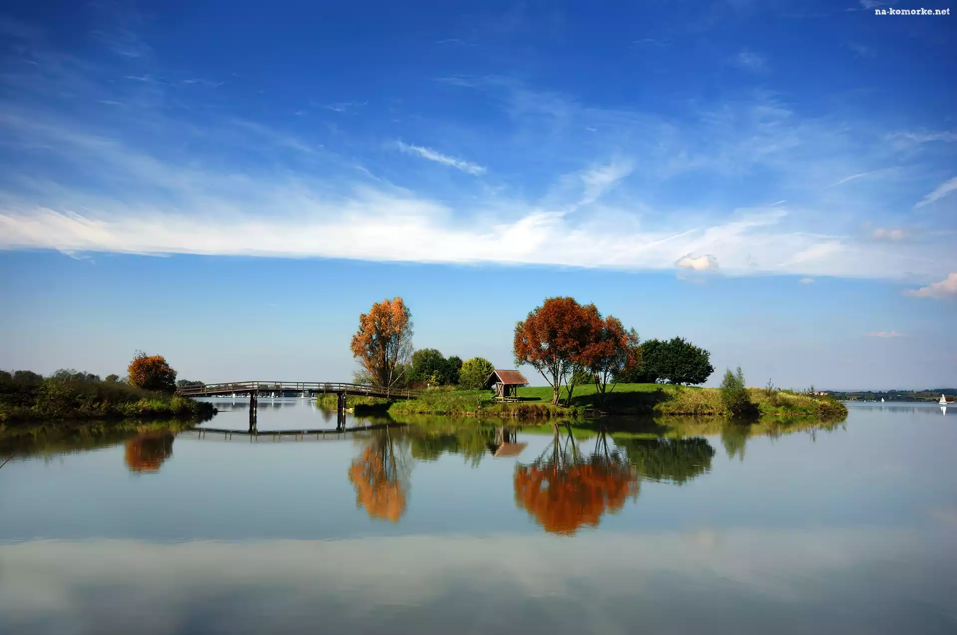 Jezioro, Wysepka, Most