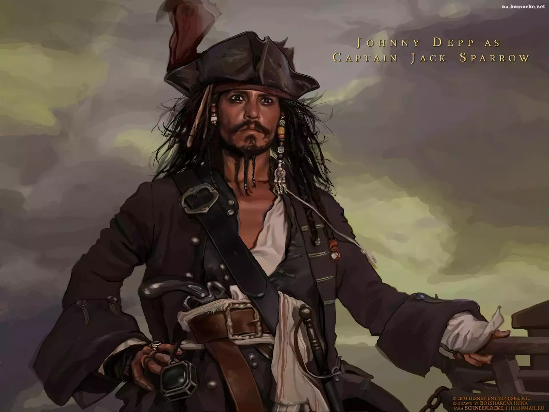 Piraci Z Karaibów, kapitan, Johnny Depp, rysunek