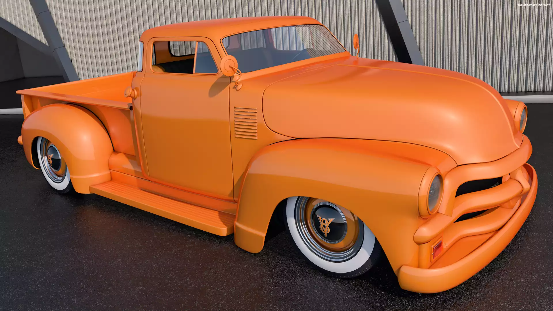 Zabytkowy, 1954, Pomarańczowy, Chevrolet 3100 Pickup