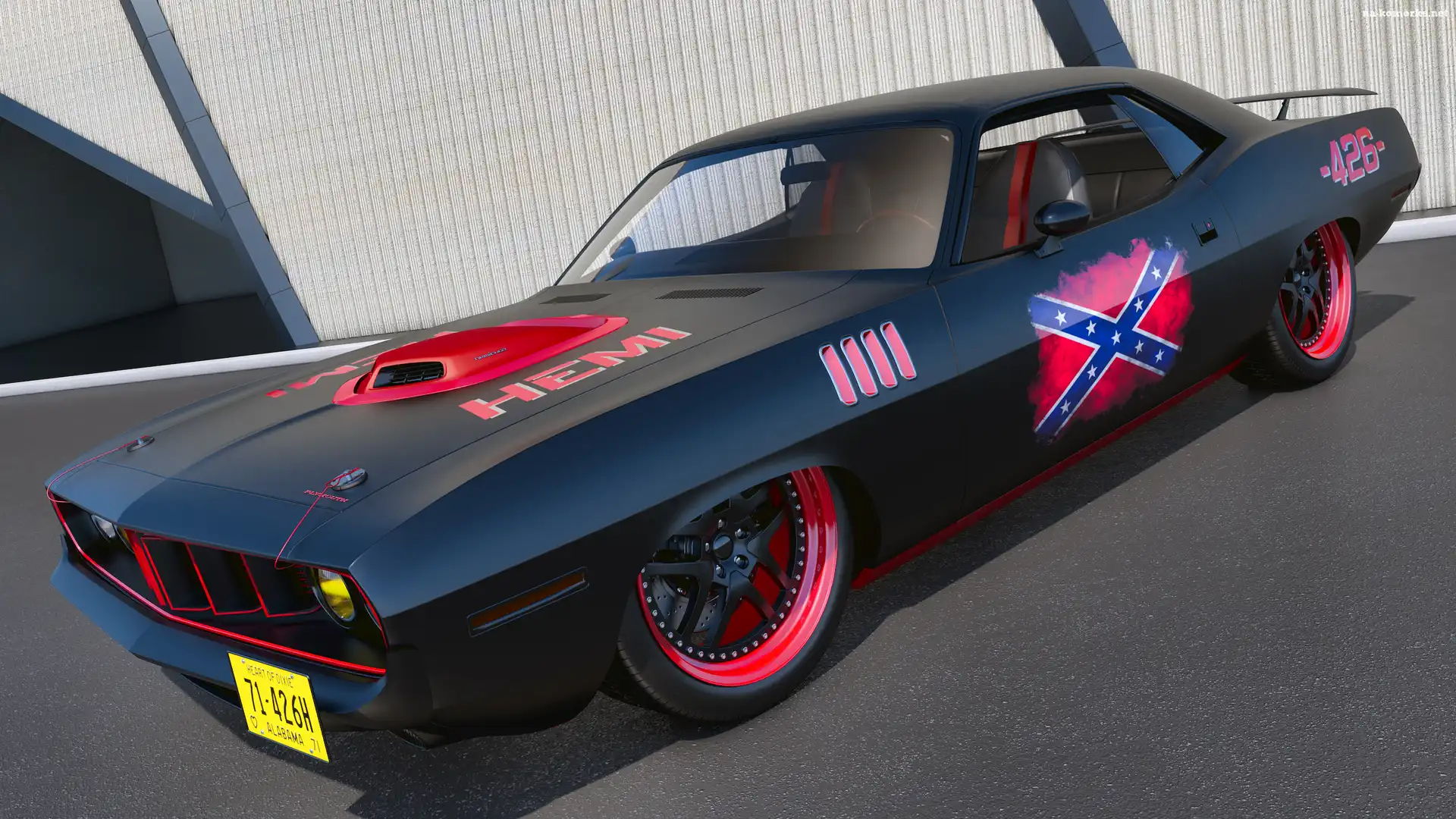 Zabytkowy, 3D, Plymouth Cuda 426, 1971