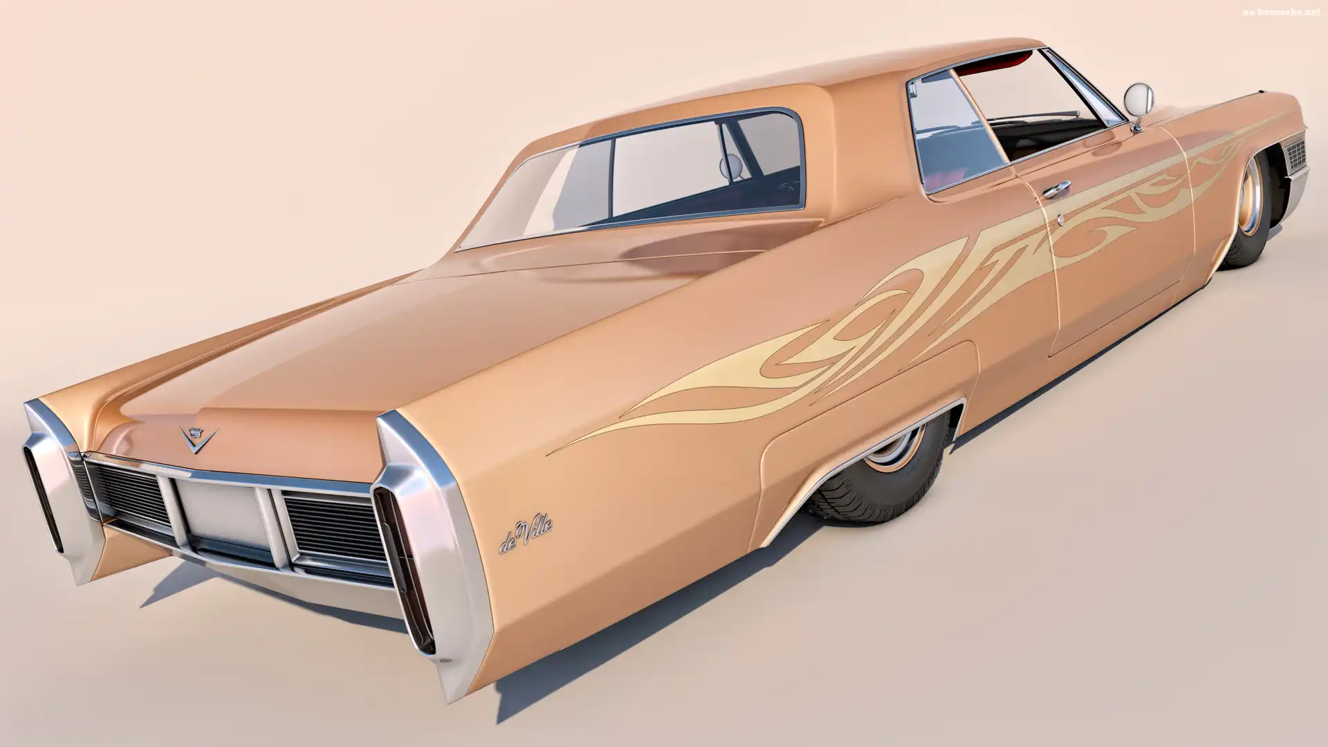 Zabytkowy, 3D, Cadillac DeVille Coupe, 1965