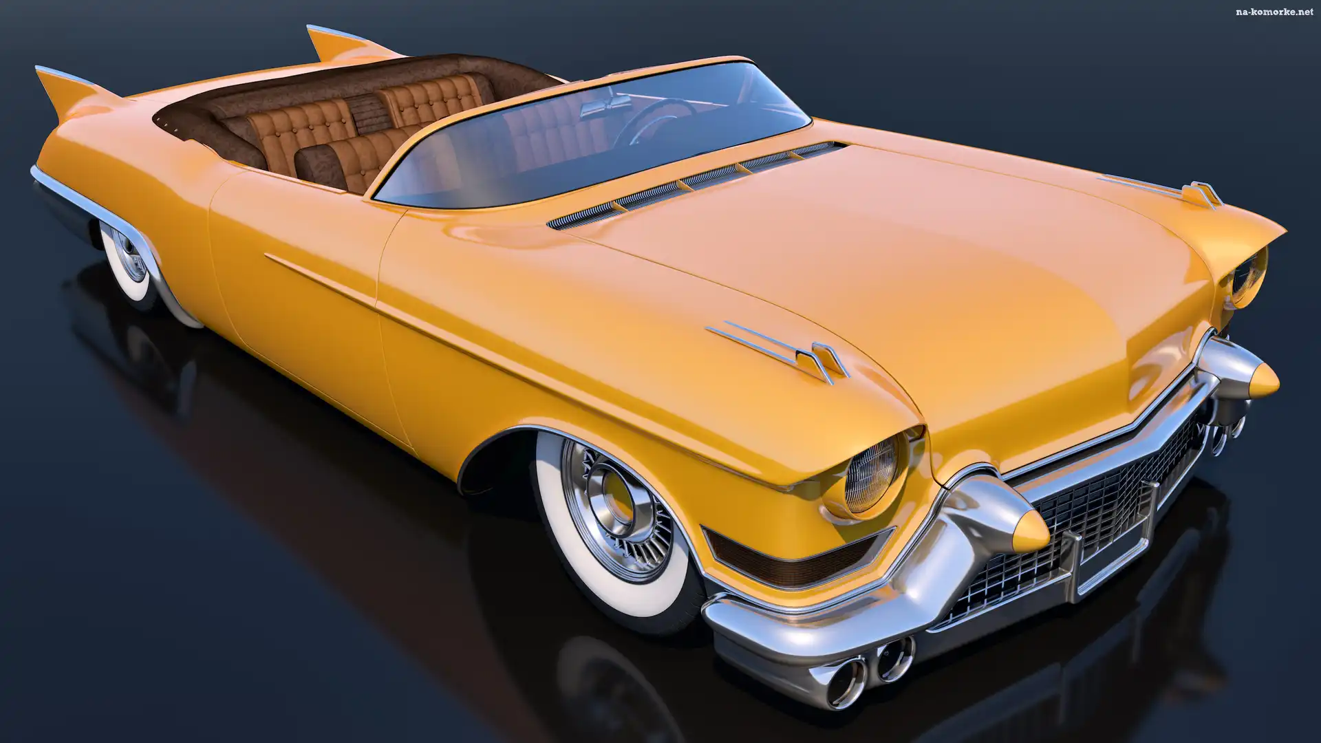Zabytkowy, 1957, Żółty, Cadillac Eldorado Convertible