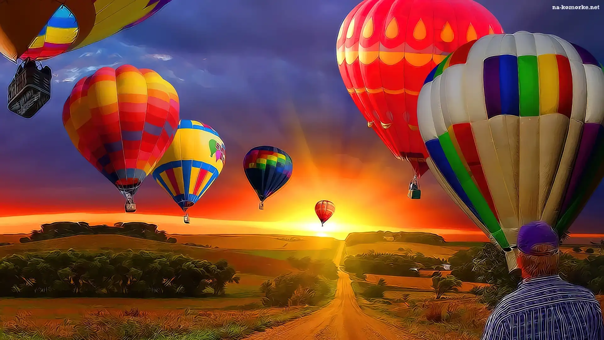 Balony, Zachód, Słońca