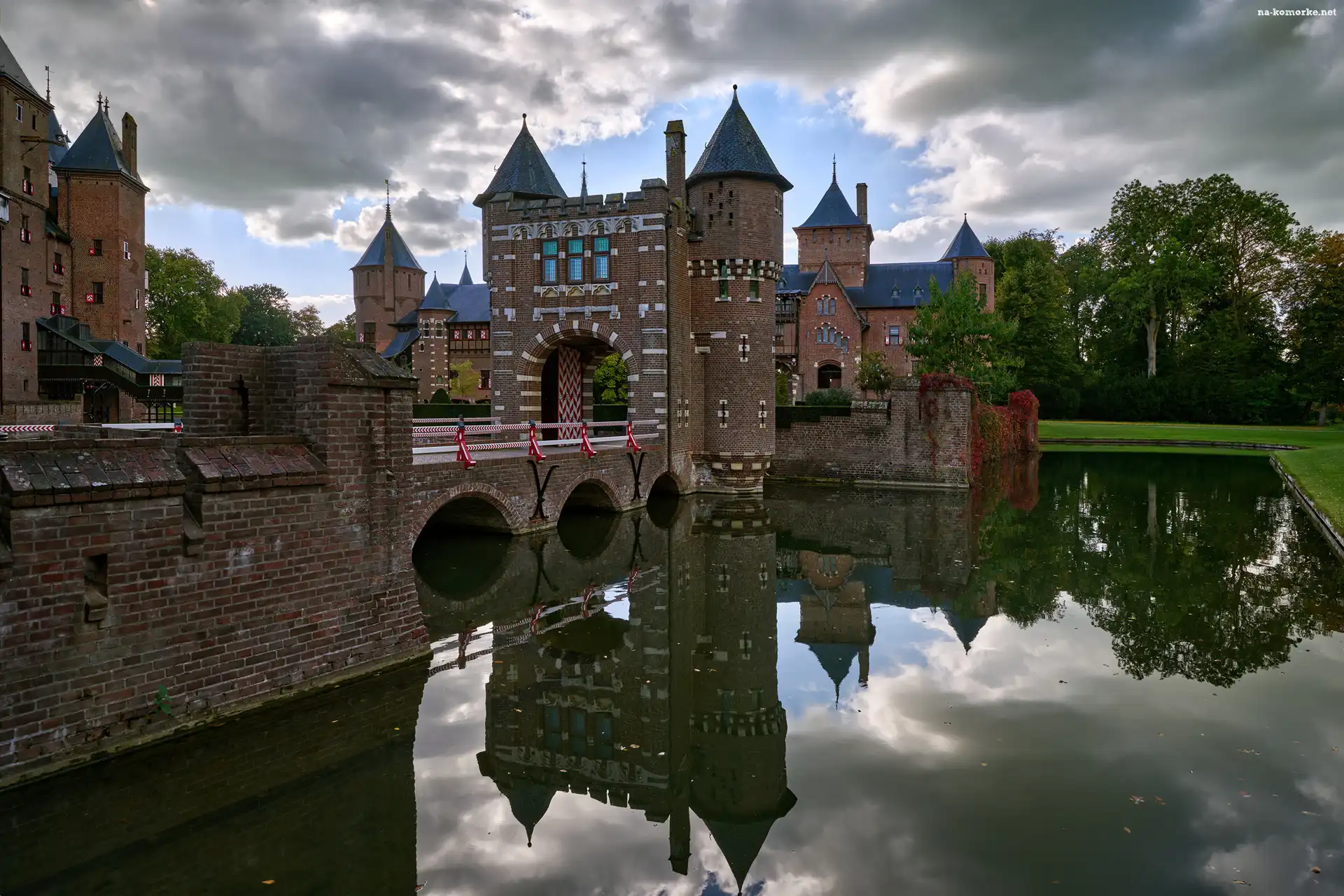 Zamek, Staw, Wieża, Holandia, Most, Odbicie, Castle De Haar, Utrecht