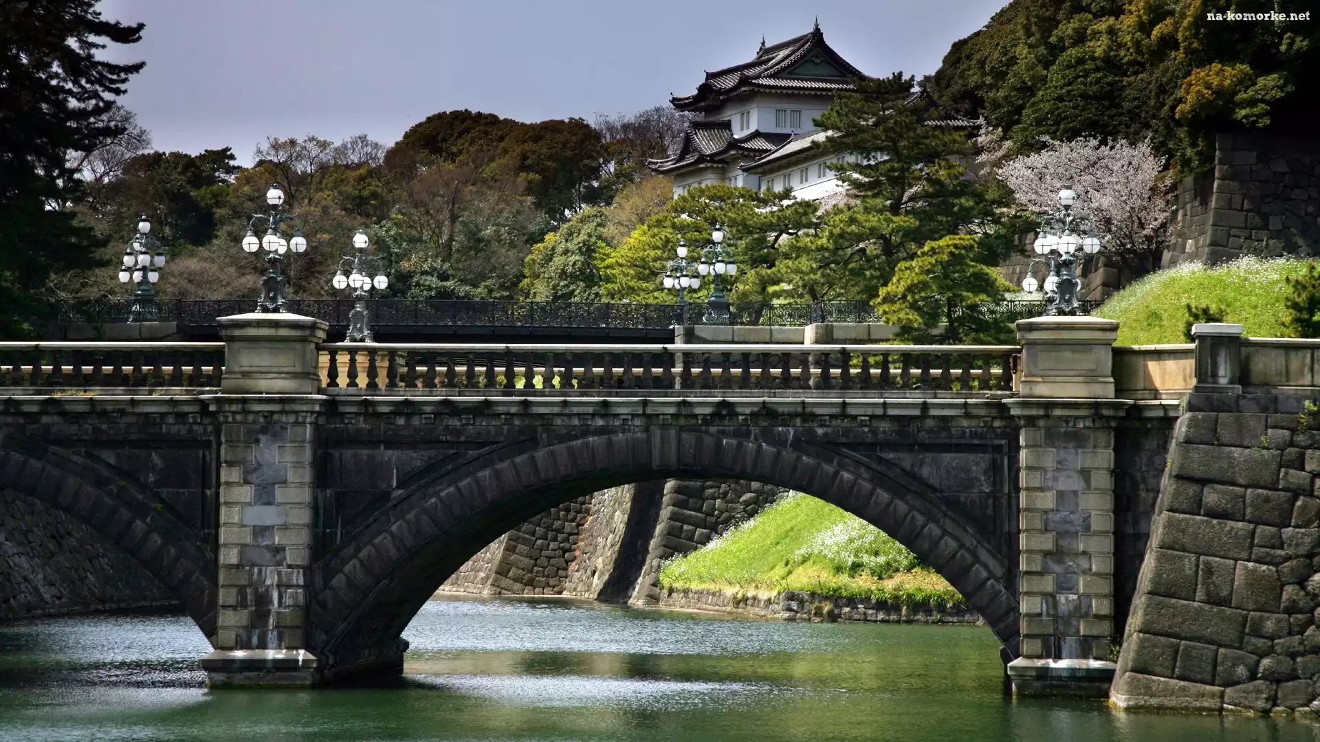 Zamek, Japonia, Most, Rzeka